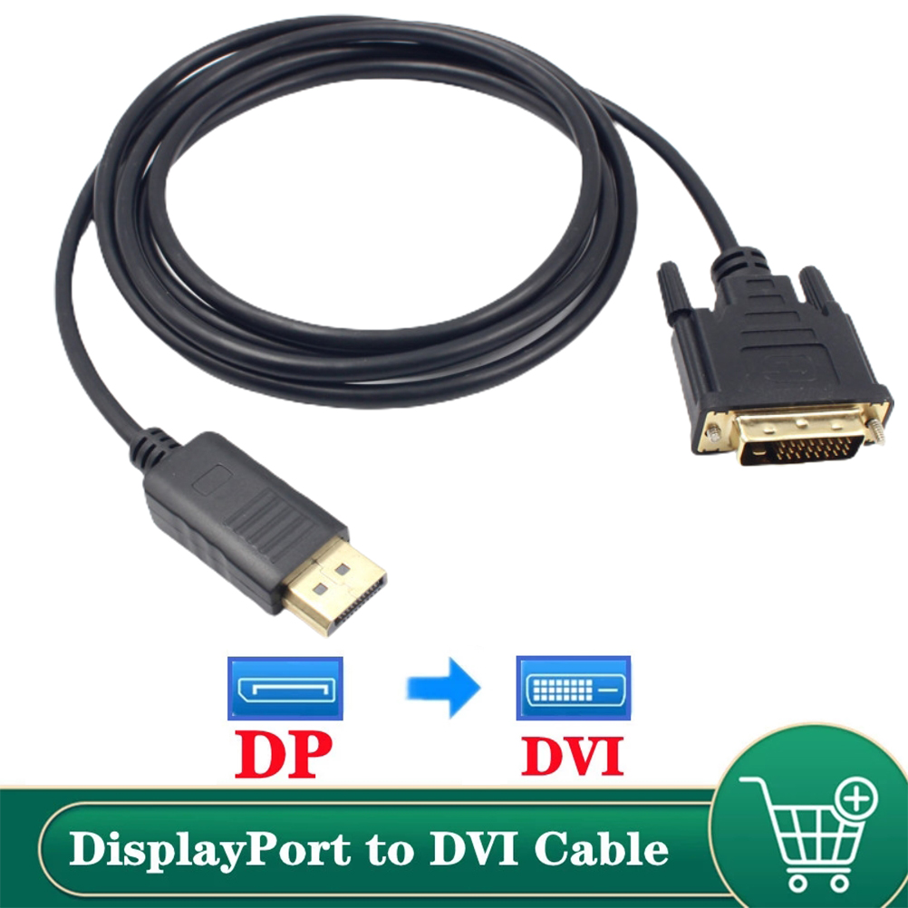 1,8 M Langes Displayport-stecker-auf-dvi-stecker-adapterkabel, Dp-zu-dvi-1080p-konverter, Kompatibel Mit Displayport 1.1a