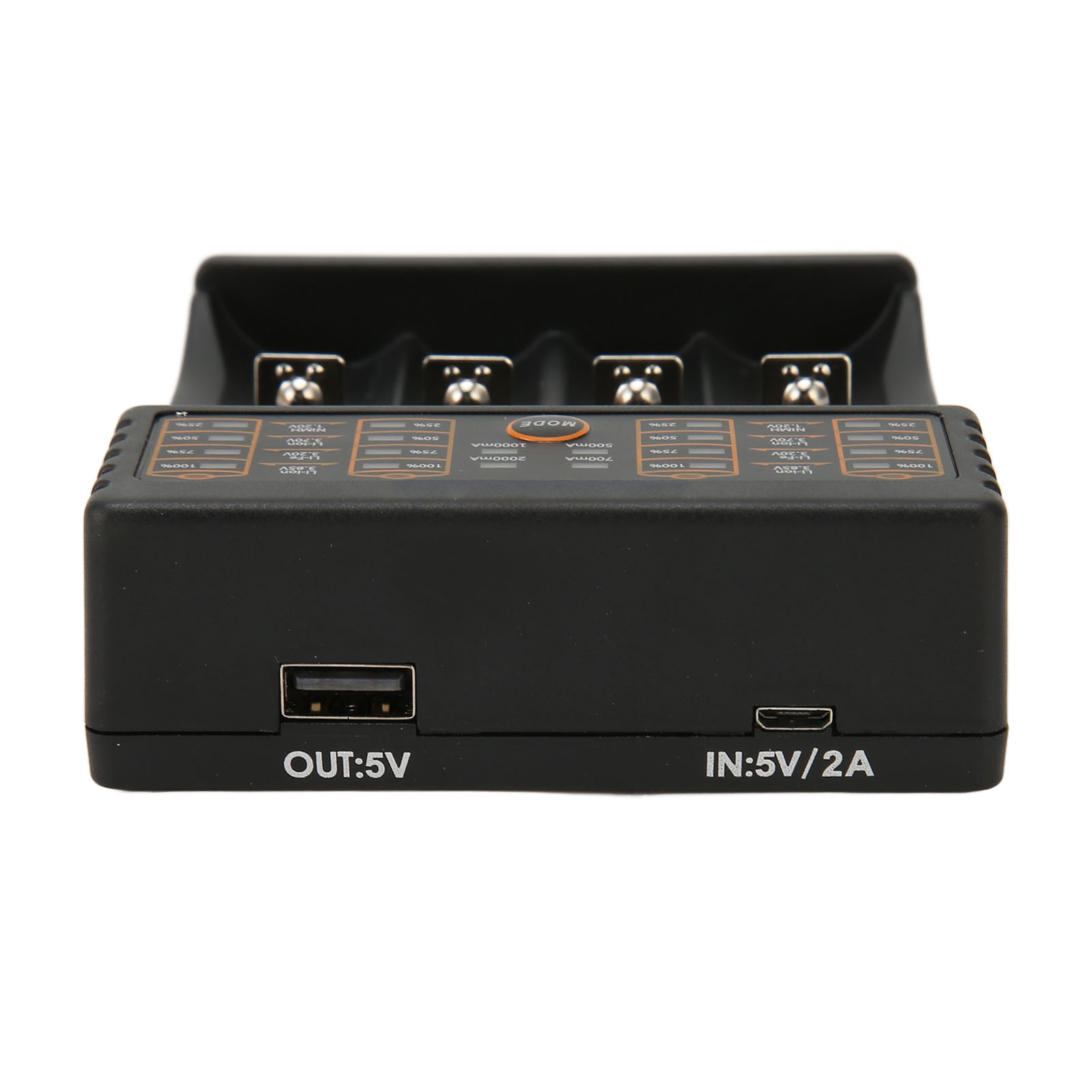 Intelligentes Universal-ladegerät Mit 4 Ladeplätzen, Usb-ausgang Und Led-anzeige Für 3,8-v- Und 3,7-v-li-ionen-akkus Der Typen Imr 18650, 26650, Rcr123a, 14500 Und 16340