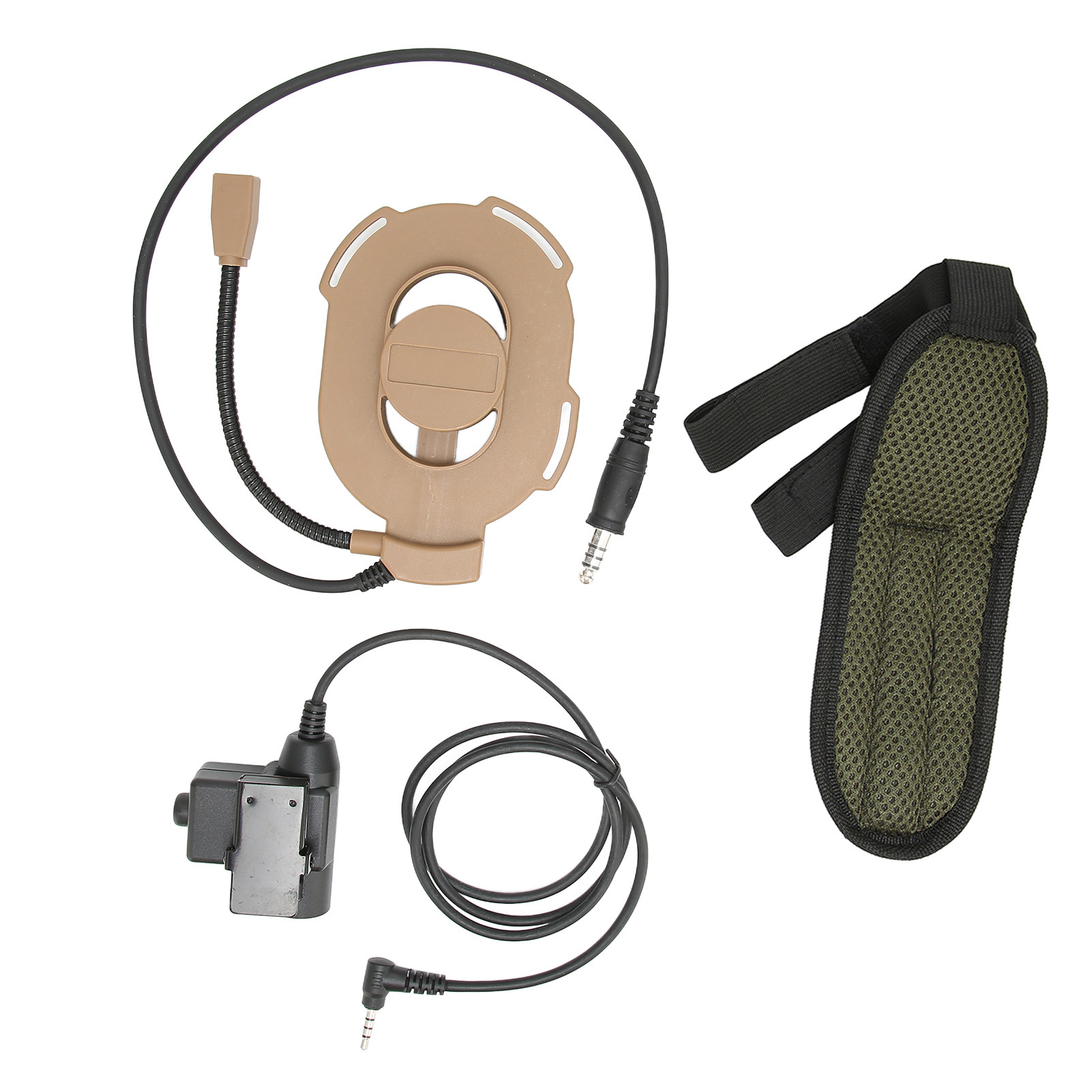 Hd01 2-wege-militärfunk-headset Mit Ptt-taste U94, Kompatibel Mit Dem Yaese Vx-3rbrown