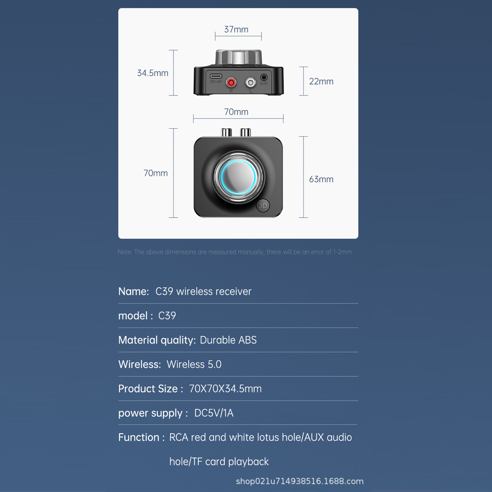Bluetooth 5.0 Dc 5v/1a Empfänger, 2,4 Bis 2,48 Ghz Treiberloser Mp3-player Zur Wiedergabe Von Speicherkarten