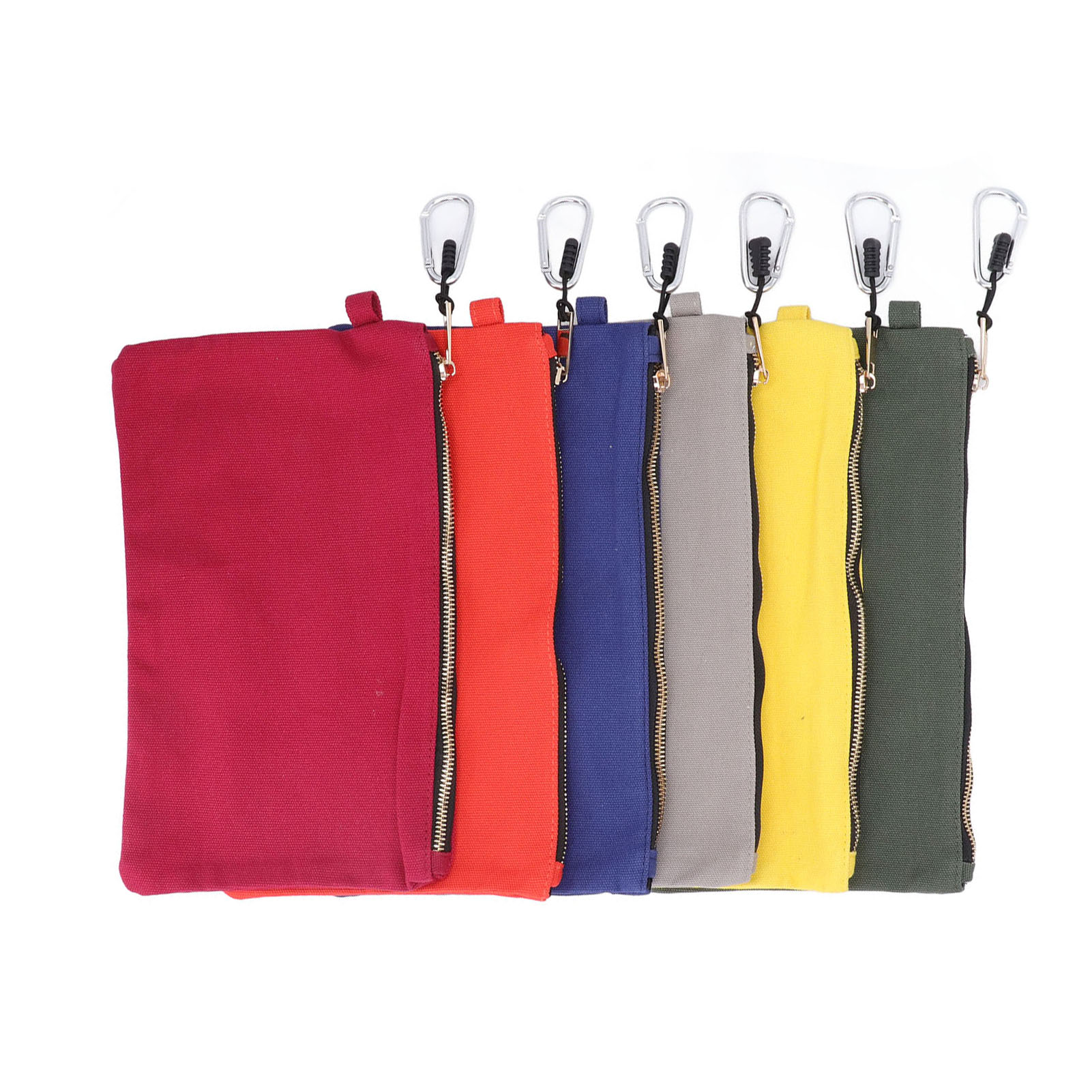 Set Mit 6 Robusten Canvas-mehrzwecktaschen Mit Reißverschluss Und Karabinerhaken, Multifunktionaler Organizer