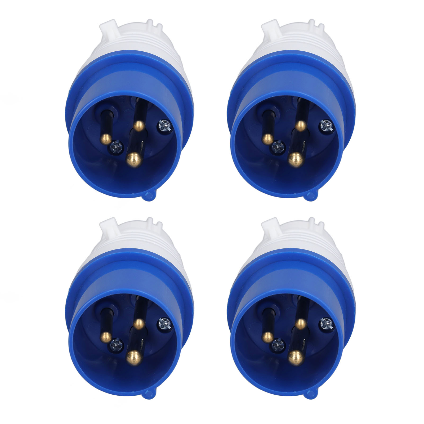 Packung Mit 4 Industriellen 3-poligen 16-a-ip44-wasserdichten Steckdosen, Hergestellt Aus Polypropylen Und Messing, 220–250 V