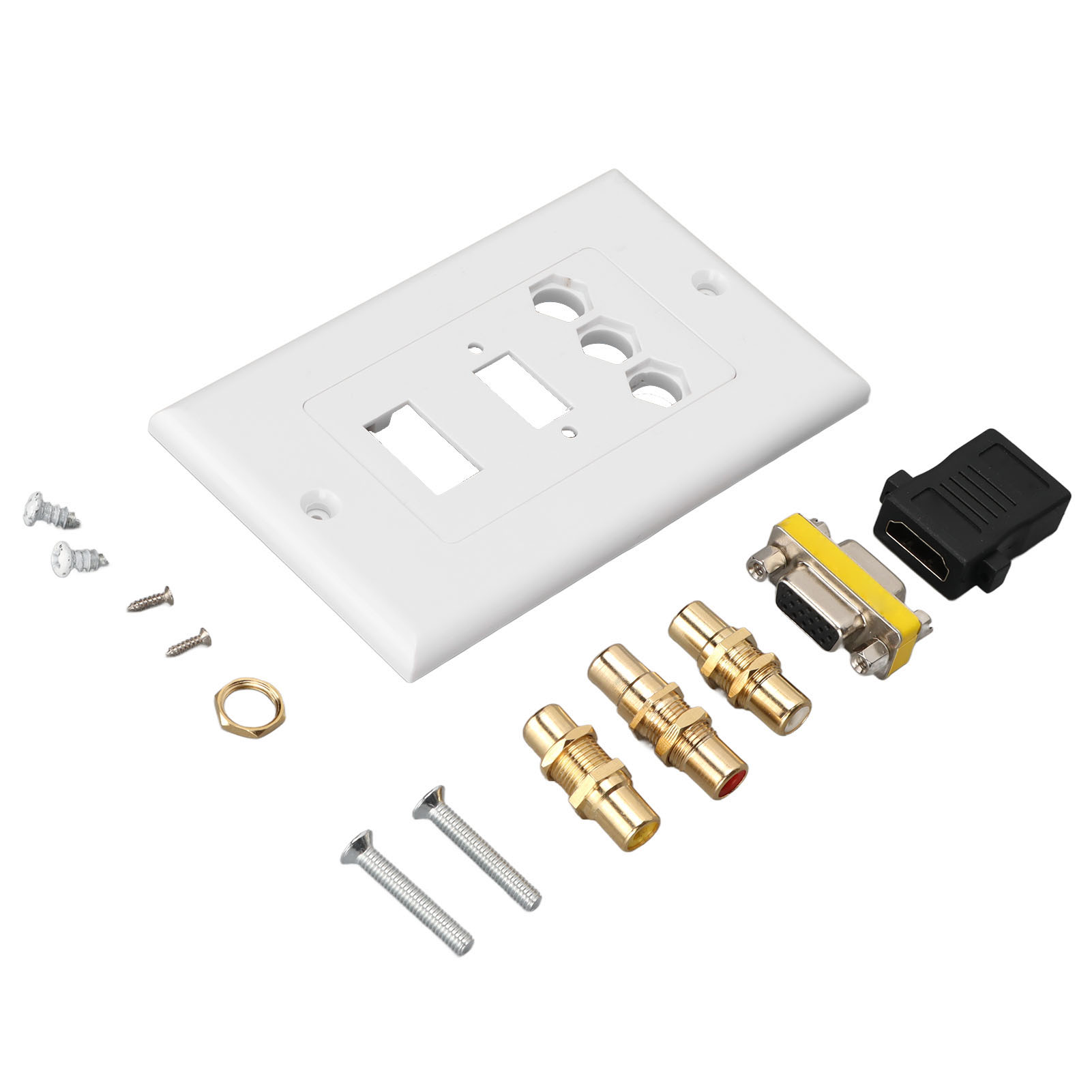 Hd-multimedia-anschluss, 3rca-multimedia-schnittstelle, Vga, Koaxial, Ethernet, Wandkupplungsanschluss