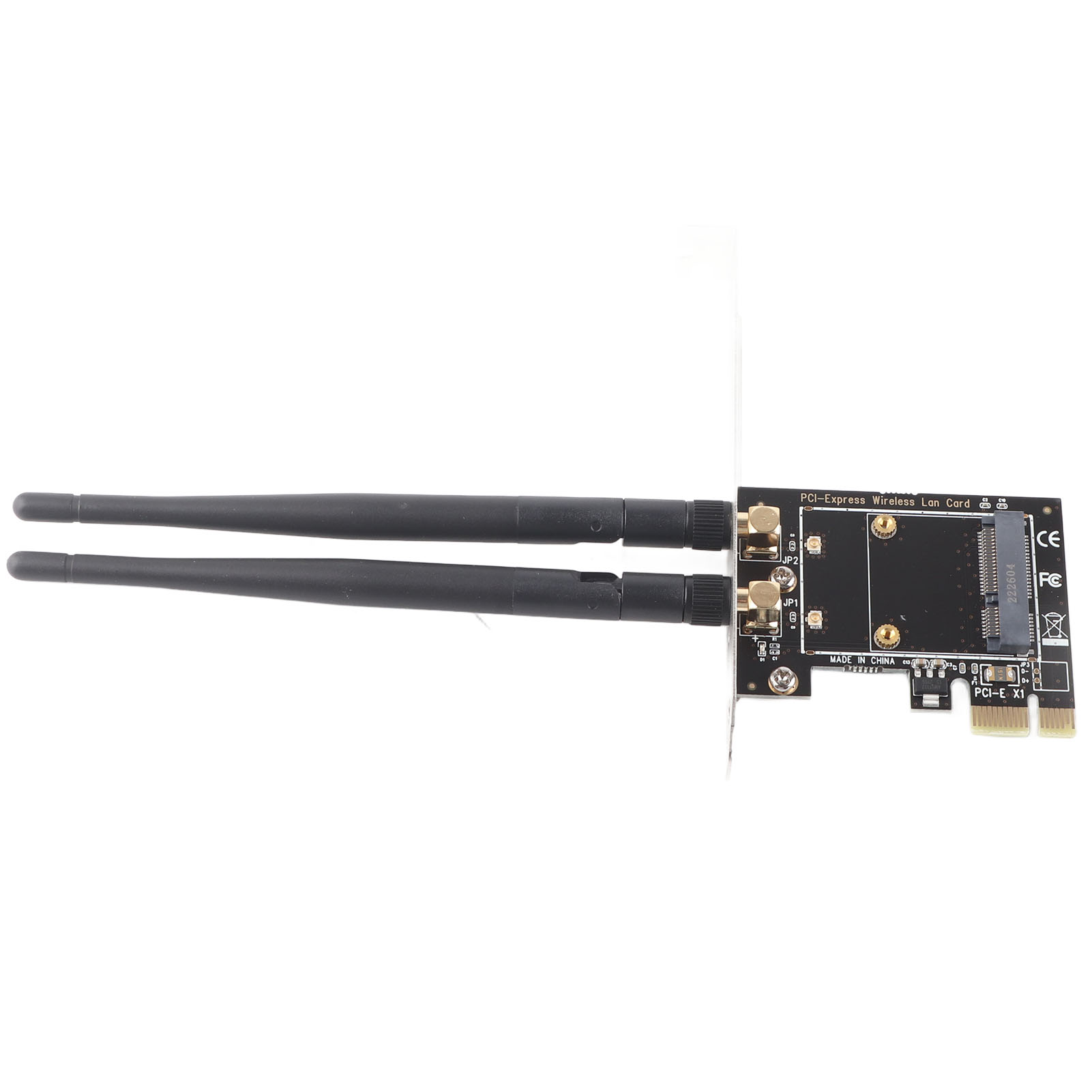 Mini-pci-e-zu-pci-e-adapter Mit 2 Antennen Für Pci-express-wlan-karte In Halber Größe