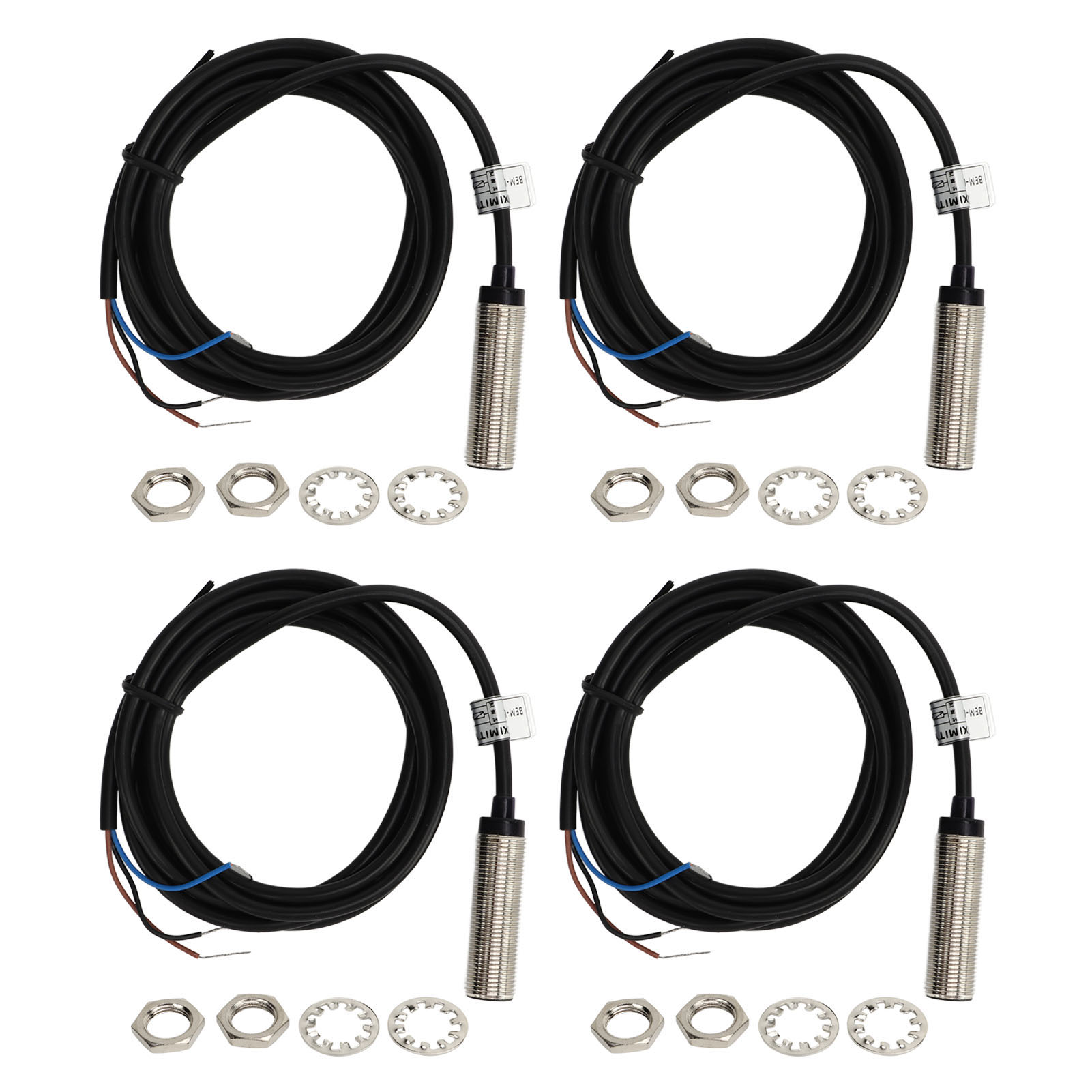 Packung Mit 4 Pnp 3-draht-induktiven 12-mm-näherungssensoren, Normalerweise Offen, Ip67, Berührungslos, 6–36 V Dc