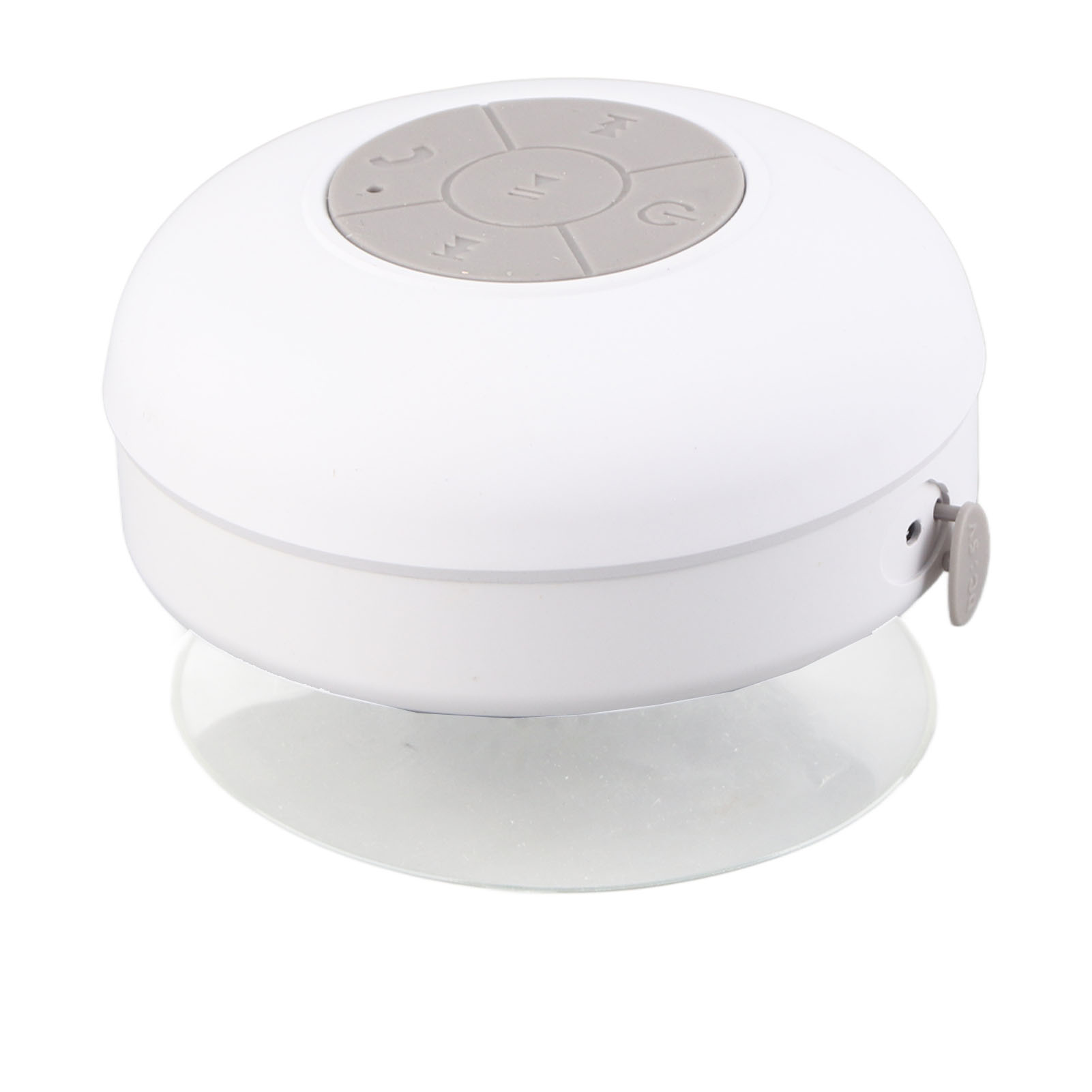 Wasserdichter, Stoßfester Und Tragbarer Bluetooth-duschlautsprecher Mini-funklautsprecher Mit Saugnapf Für Das Badezimmer Weiß Inklusive Aufkleber