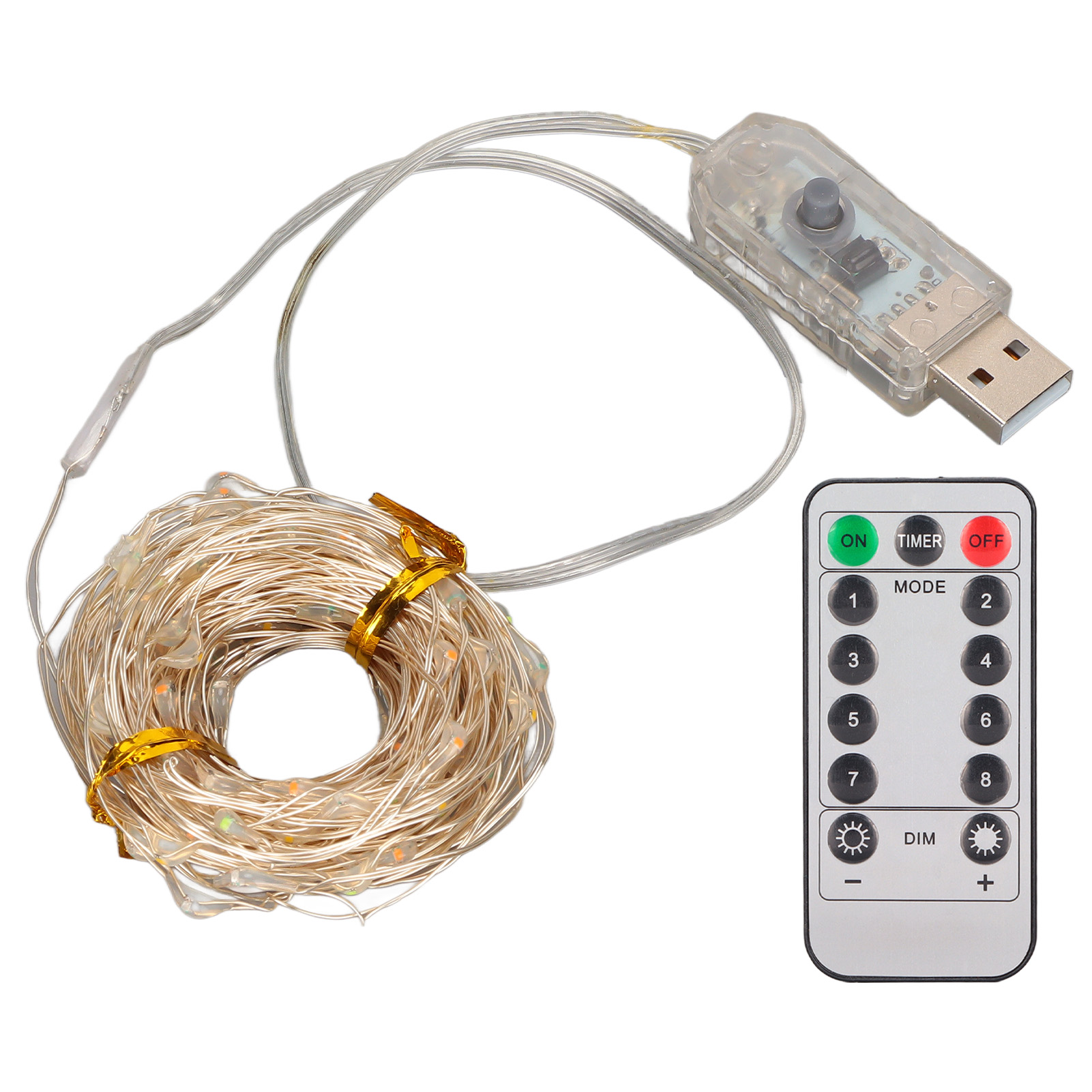 10 Meter Lange Led-lichterkette, 100 Leds, Mit Fernbedienung, 8 Beleuchtungsmodi, Usb-betrieben, Wasserdicht, Ideal Für Ein Schlafzimmer.