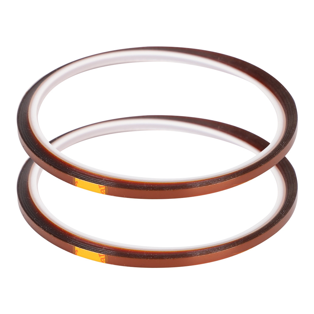 Packung Mit 2 Rollen À 33 M Hochtemperaturbeständigem Klebeband, Gelbbraune Polyimidfolie, 3 Mm Zubehör