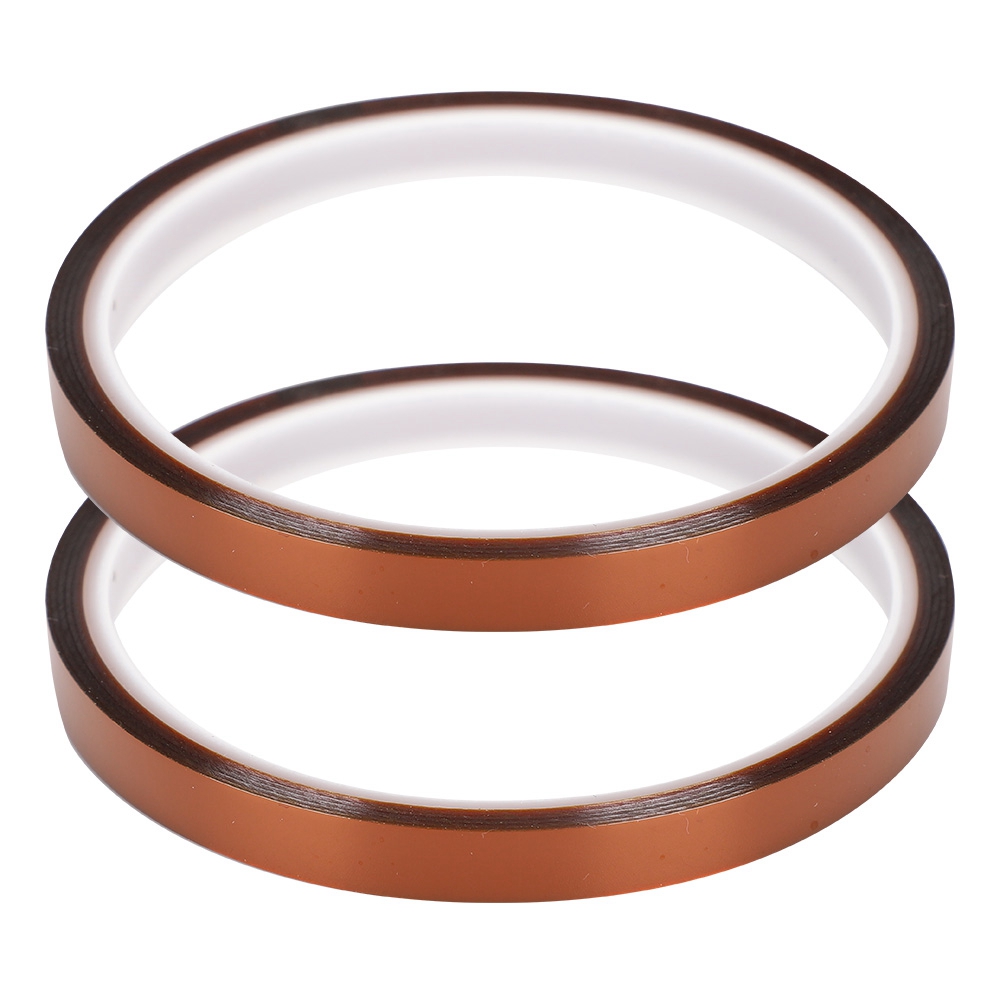 Packung Mit 2 Rollen À 33 M Hochtemperaturbeständigem Klebeband, Gelbbraune Polyimidfolie, 8 Mm Zubehör