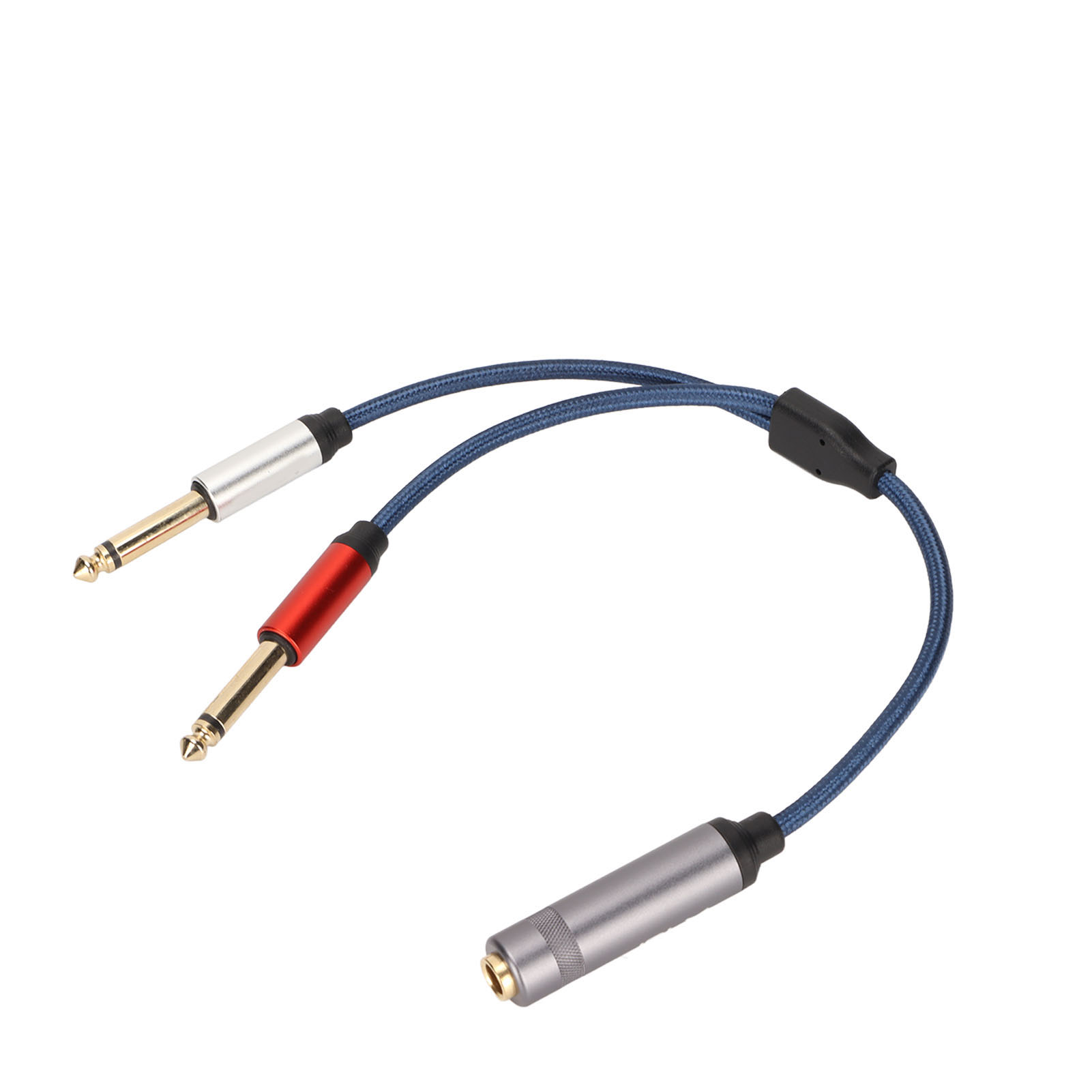 Audiokabel Aus Aluminiumlegierung Und Nylon, 6,35-mm-stereo-y-splitter (weiblich) Auf 6,35-mm-dual-mono-y-splitter (männlich).