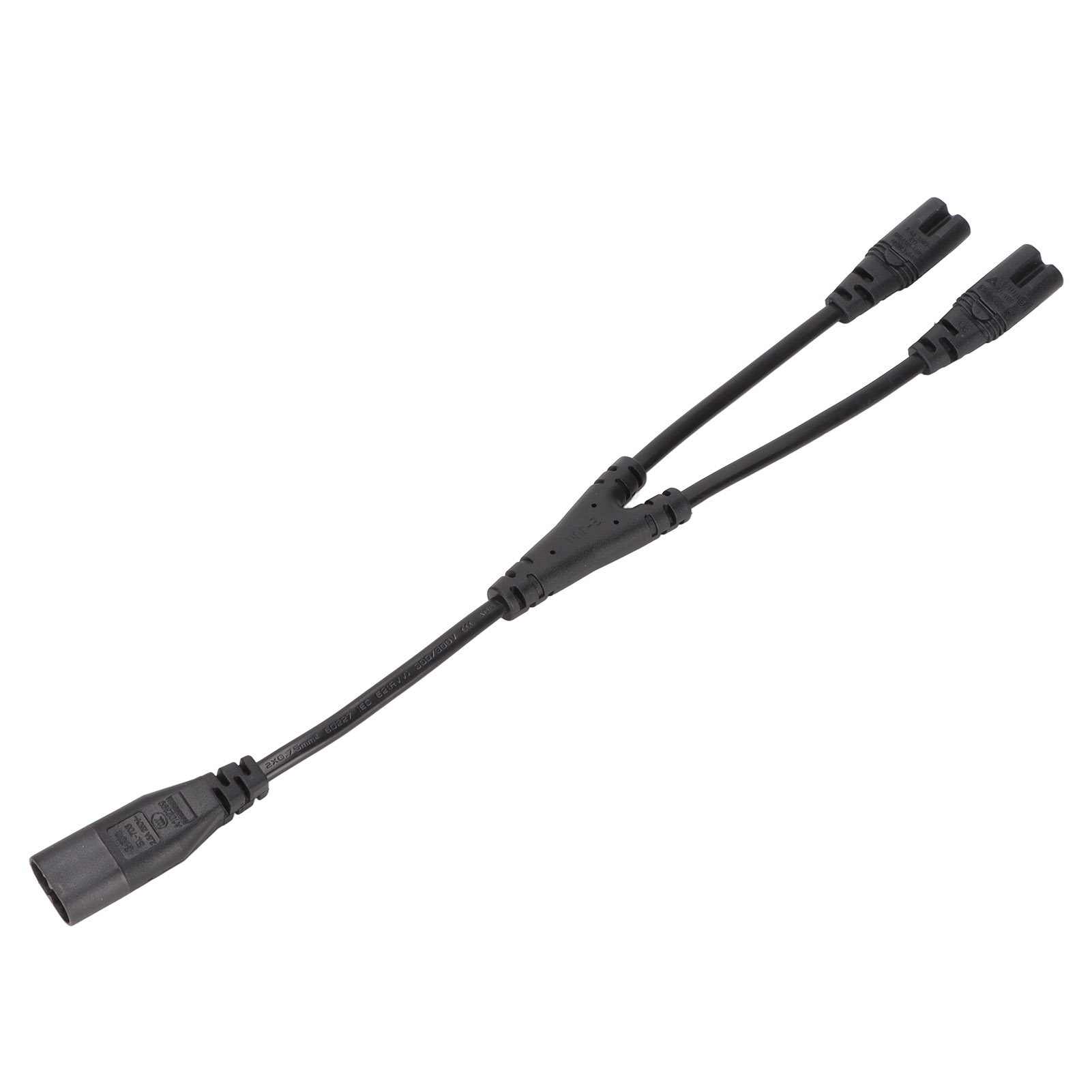 Iec320 C8 Auf Zwei Iec320 C7 Stromkabel, Y-förmig, Stecker Auf Buchse, 1 Eingang, 2 Ausgänge, 0,3 M / 0,98 Ft