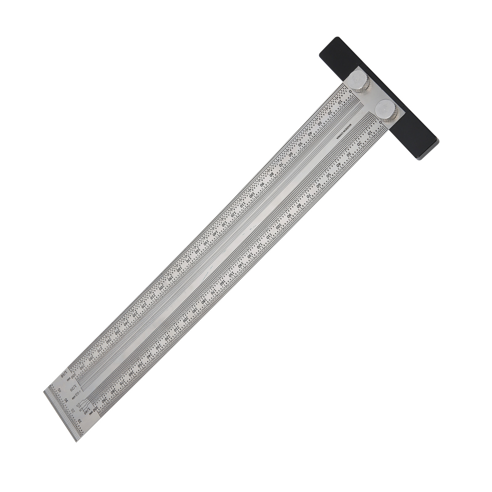 Lochtes Edelstahllineal, T-skala, Industrielles Messwerkzeug, 300 Mm