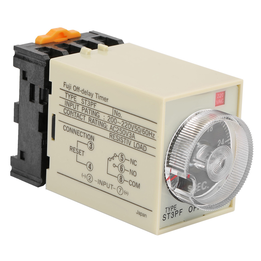 Zeitverzögerungsrelais Mit 0 Bis 30 Sekunden Verzögerung Und Sockel, 220 V Ac, St3pf