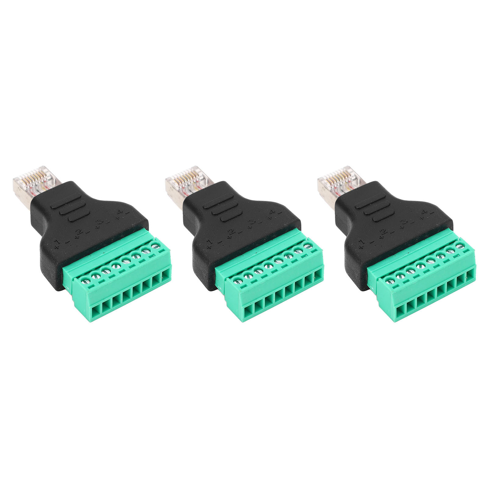 Packung Mit 3 Lötfreien Rj45-schraubadaptern (rj45-innengewinde Auf 8-poligen Netzwerkstecker)