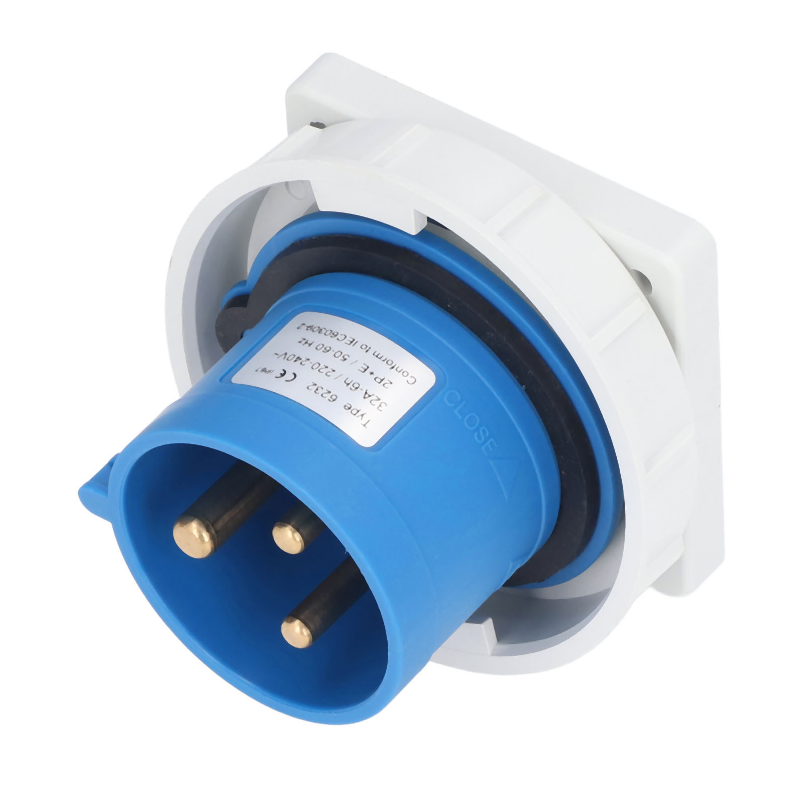 Ip67 Wasserdichte Industriesteckdose, Messingstecker In Luftfahrtqualität Mit 2p+e-kontakten, 32 A, 220–240 V