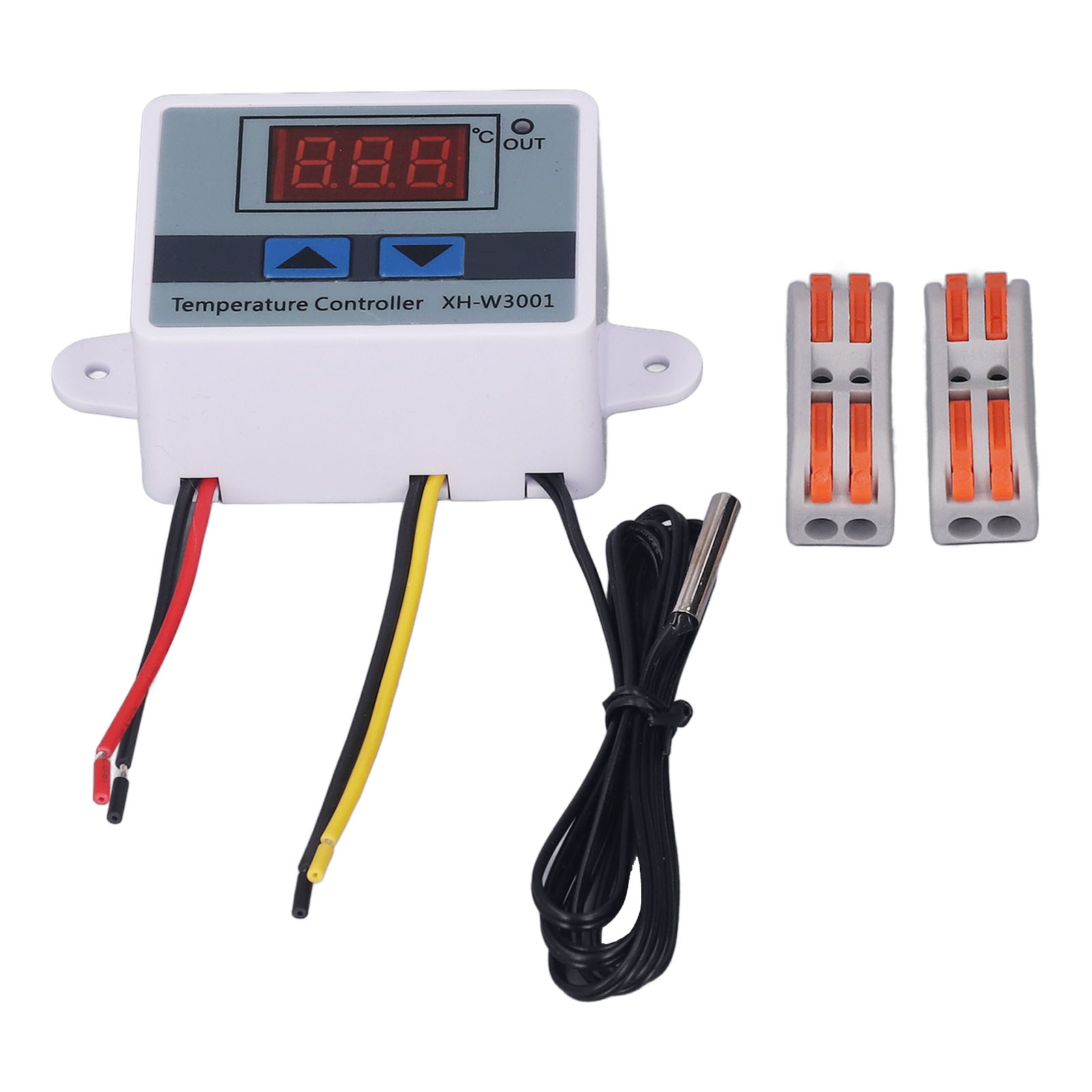 Set Aus 2 Digitalen 1500-w-led-thermostaten Mit Wasserdichter Sonde Und Schnellanschluss, 110-220 V Wechselstrom.