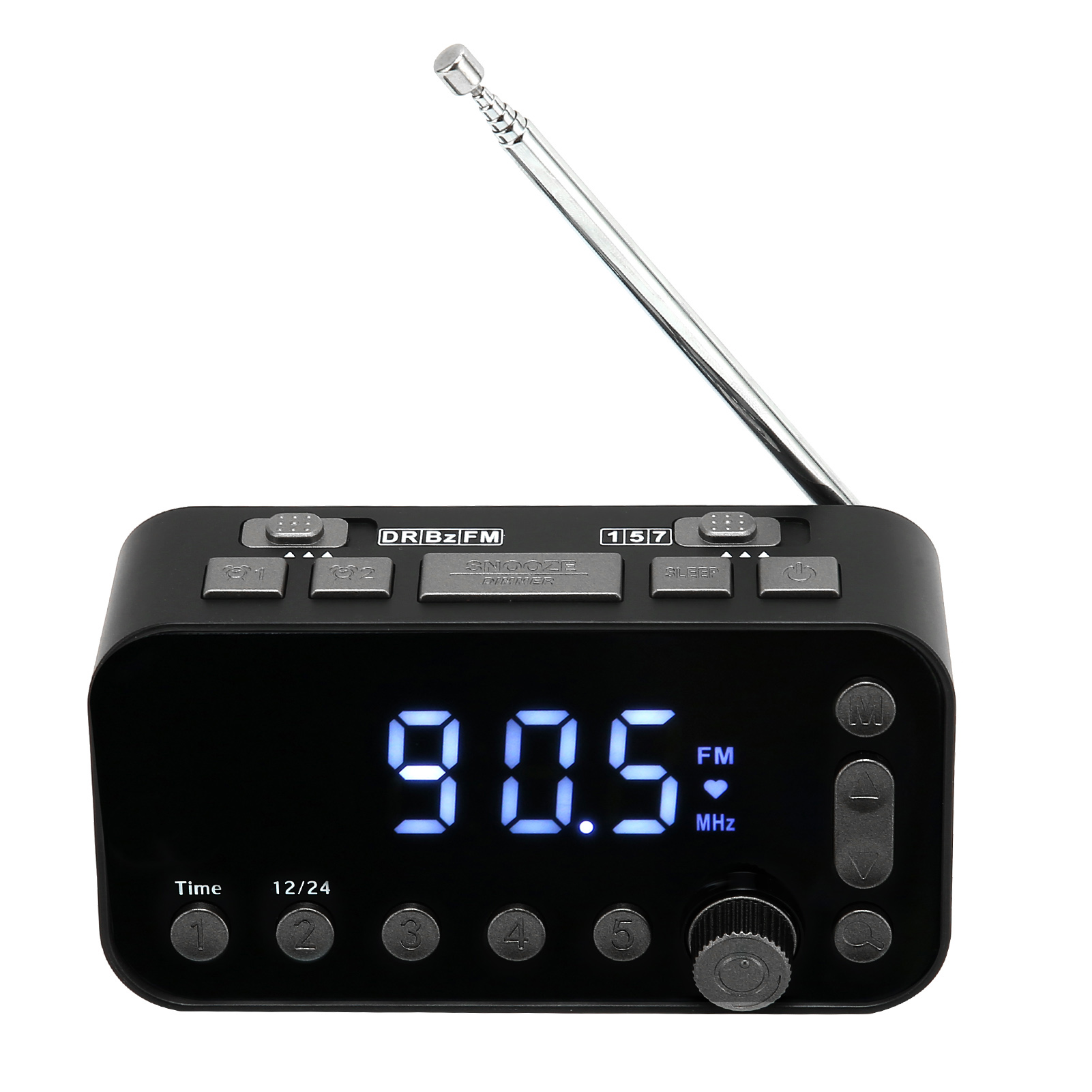 Daba1 Fm-radiowecker Mit Zwei Usb-anschlüssen Und Ladeanschluss, Hintergrundbeleuchtetem Lcd-bildschirm, Einstellbarer Lautstärke Und Weckfunktion.
