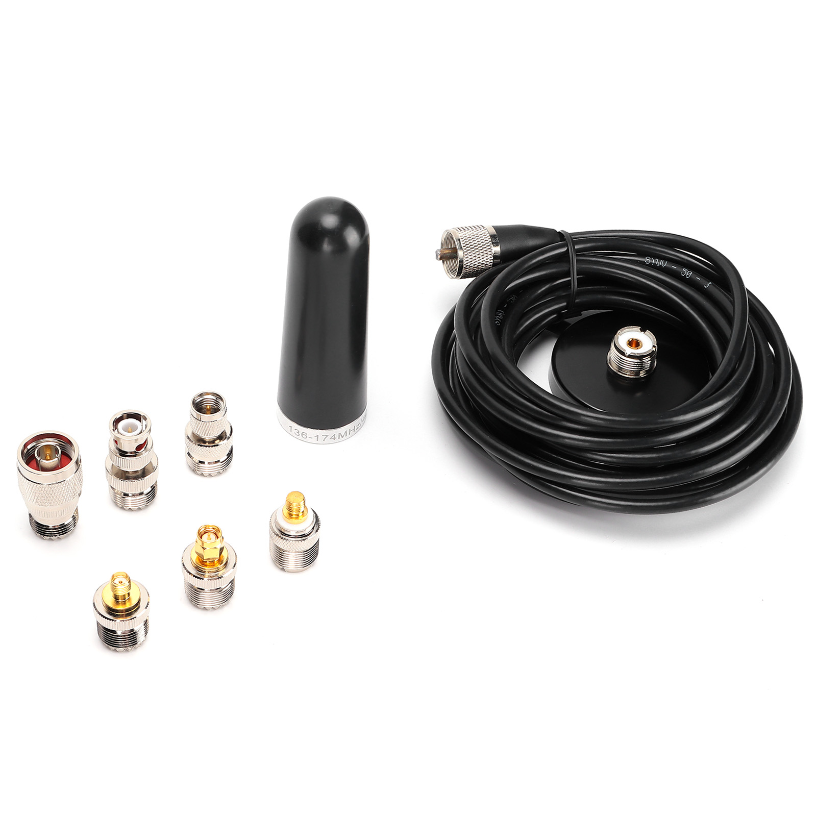 Mini-dualfrequenz-autoantenne Mit 5 M Langem Stromkabel, Adaptern Und Saugnapf
