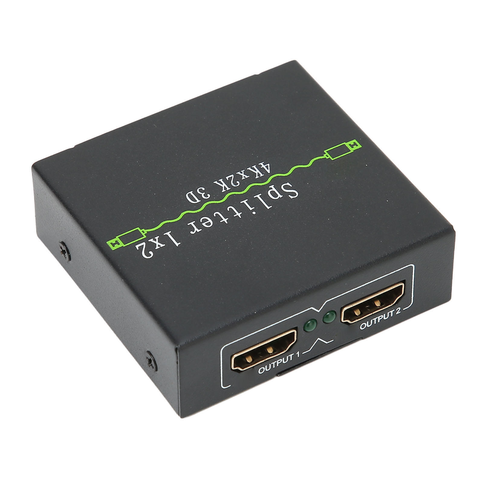 Hd-multimedia-interface-splitter, 1 Eingang, 2 Ausgänge, 4k 30 Hz, Aluminiumlegierung, 100–240 V Eu-stecker