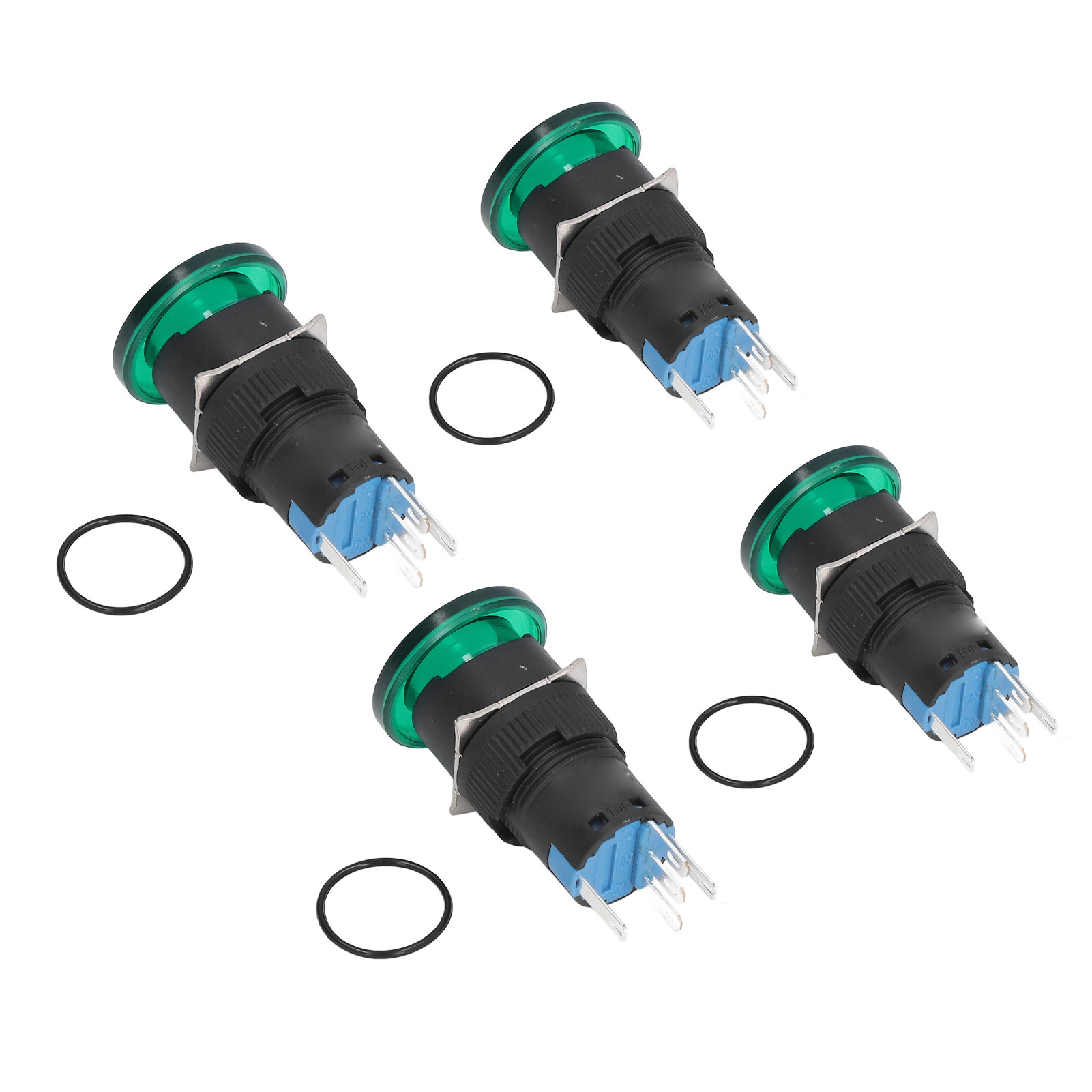 Packung Mit 25 Selbstverriegelnden Pilzkopf-drucktastern Mit Grüner Kontrollleuchte Bem-la16-11mds-gac220v