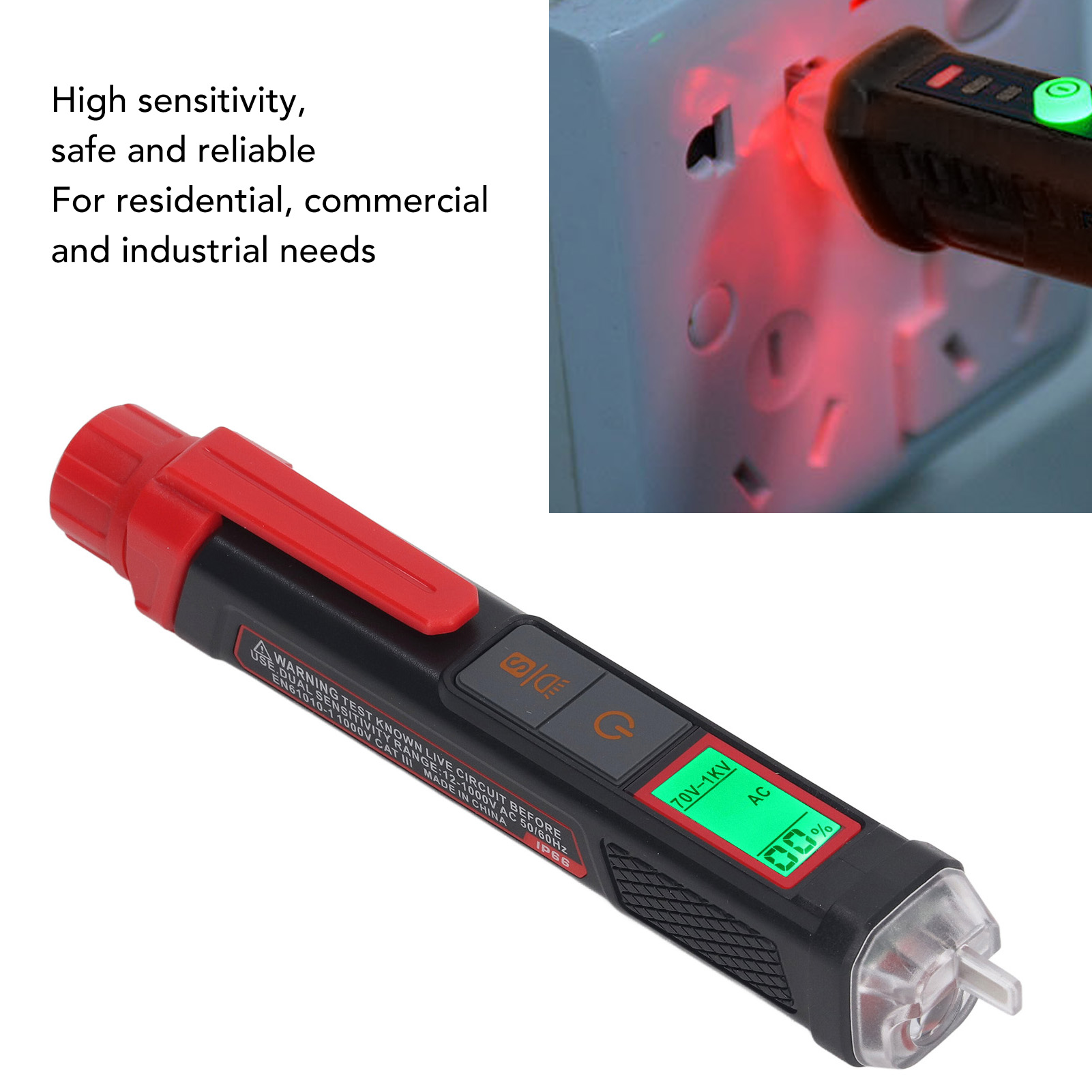 Berührungsloser Spannungsprüfer, Wechselspannungsprüfer, Digitaler Spannungsprüferstift Mit Led-anzeige