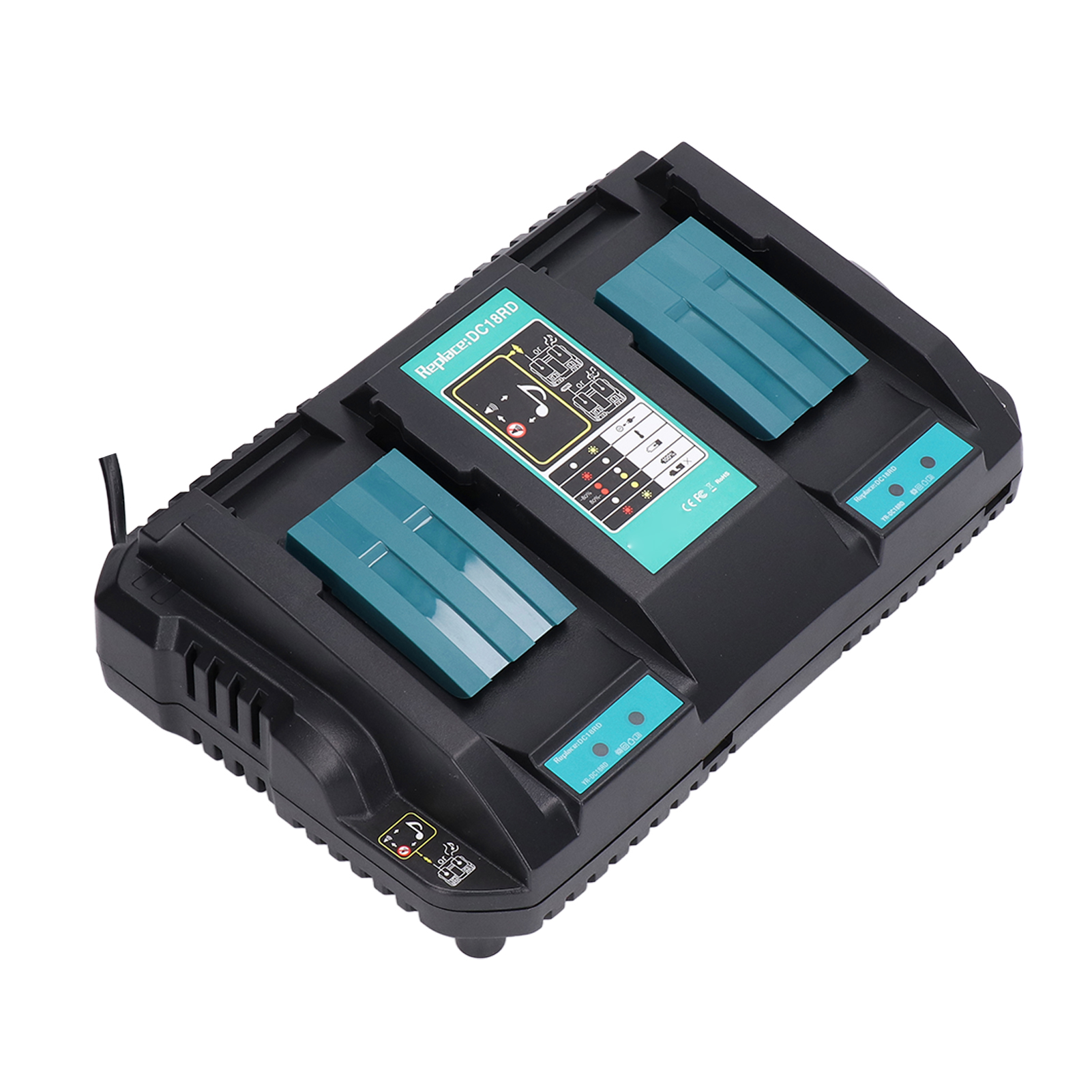 Intelligentes Dual-port-lithium-akkuladegerät Mit Usb-schnittstelle Und 100-240v-wechselstromsteckdose.