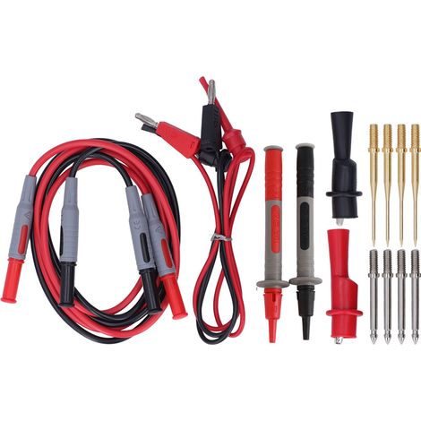 Multimeter-testset: Anschlussleitungen, Prüfhaken, Krokodilklemmen, Messspitzen Und Messspitzen.