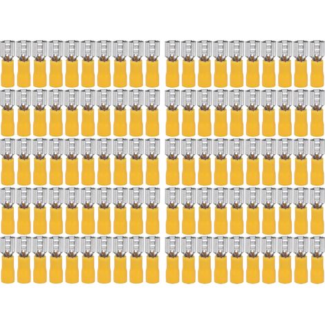 100 Isolierte Crimp-buchsen Für Elektrische Drähte Mit Einem Querschnitt Von Awg 12-10 (4-6 Mm²)