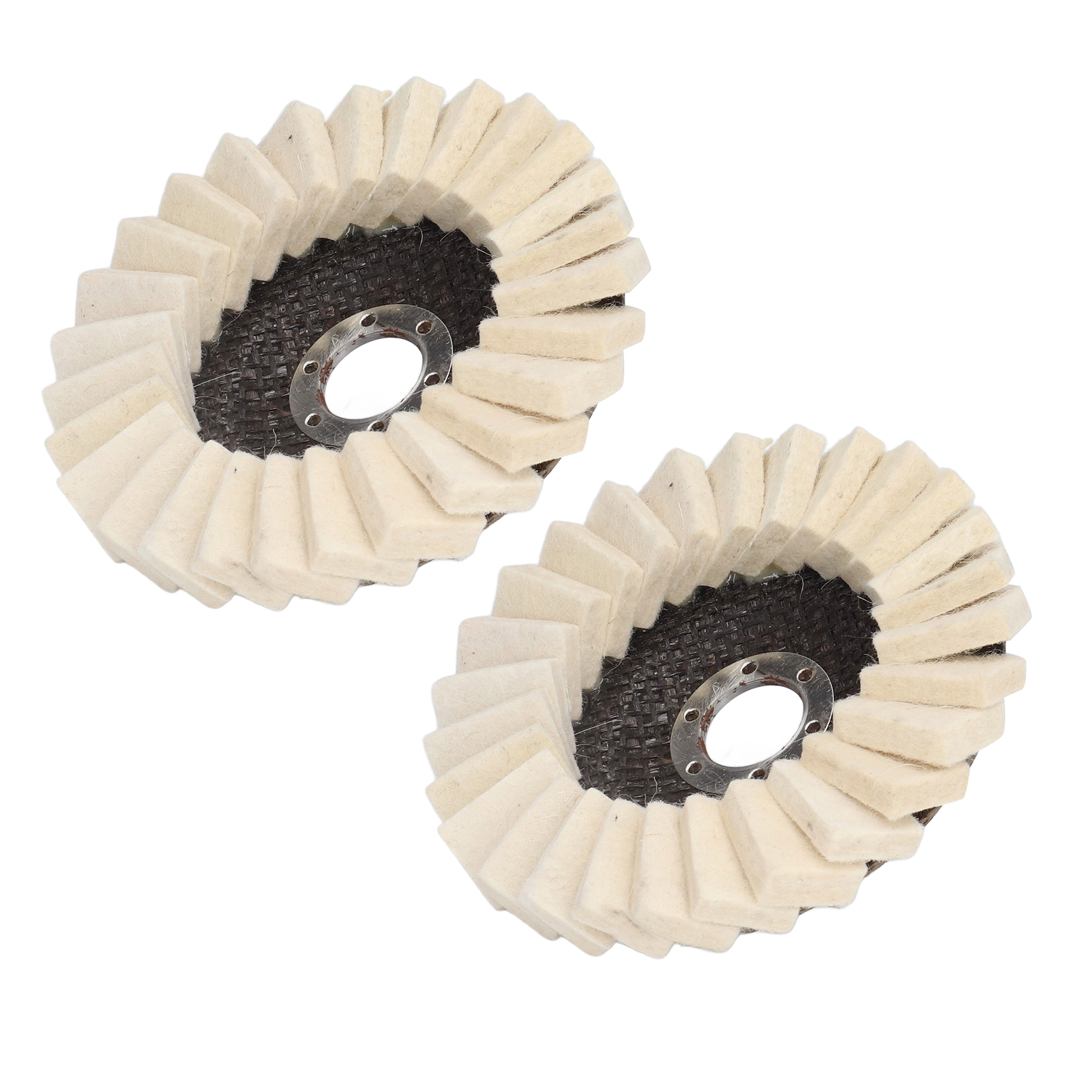 Set Mit 2 Geriffelten Wollfilz-polierscheiben (12,7 Cm / 5 Zoll) Für Rotationspoliermaschinen