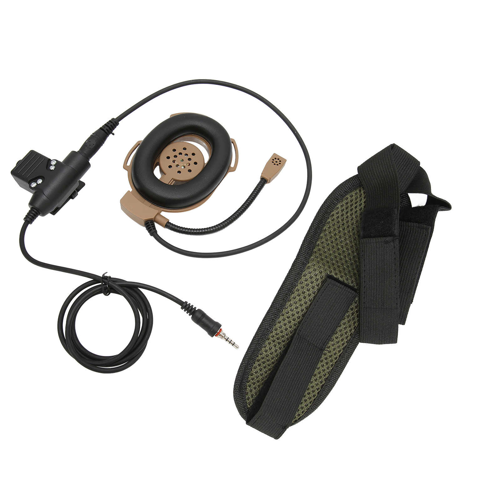 Verstellbarer, Einseitiger Motorradhelm-ohrhörer Mit Ptt-taste U94 Für Yaesu Vertex Vx-6r Vx-7rbrown