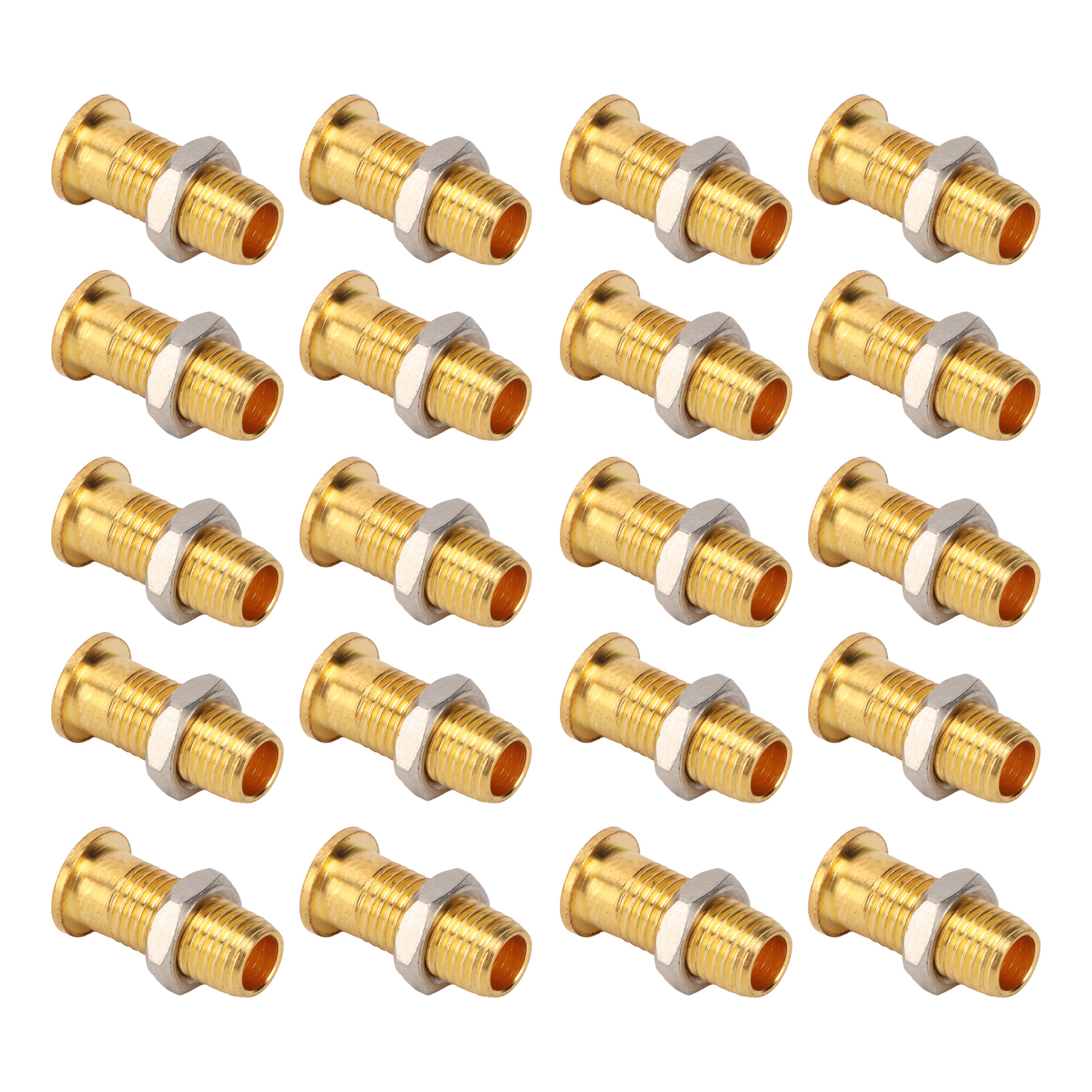 Packung Mit 20 Vergoldeten 4 Mm Bananensteckern (art.-nr. 21.140) Für Schalttafeln, Mit M6 Sechskantmutter, Für Elektrische Prüfungen.
