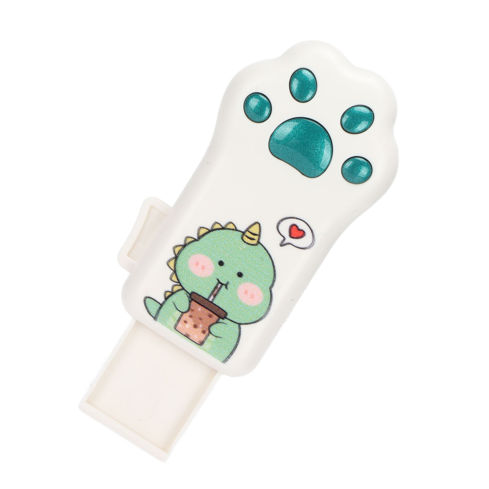 Usb 2.0-stick In Katzenpfotenform Mit Grünem Dinosaurier-muster, 64 Gb, Zur Datenspeicherung Und -übertragung Auf Pc Und Auto.