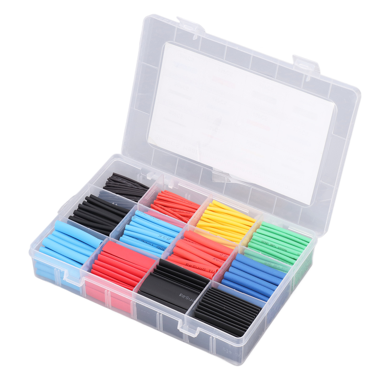 Set Mit 560 Stück 2:1 Schrumpfschläuchen, Isolierschläuchen Für Elektrische Kabel, 5 Farben, 12 Größen