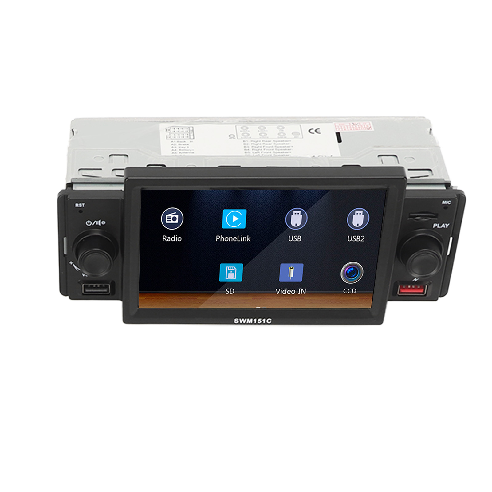 Autoradio Im Single-din-format Mit 5-zoll-touchscreen, Rückfahrkamera, Bluetooth 5.1 Und Mirrorlink Sowie Integriertem Mp5-player.