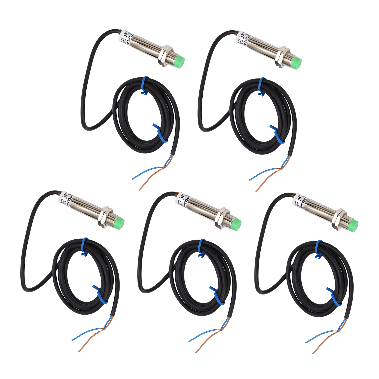 Packung Mit 5 M12x1 2-draht-näherungssensoren, Normalerweise Geschlossen, 4 Mm Rastermaß, Ip65, 10-36 V Dc Stromversorgung.