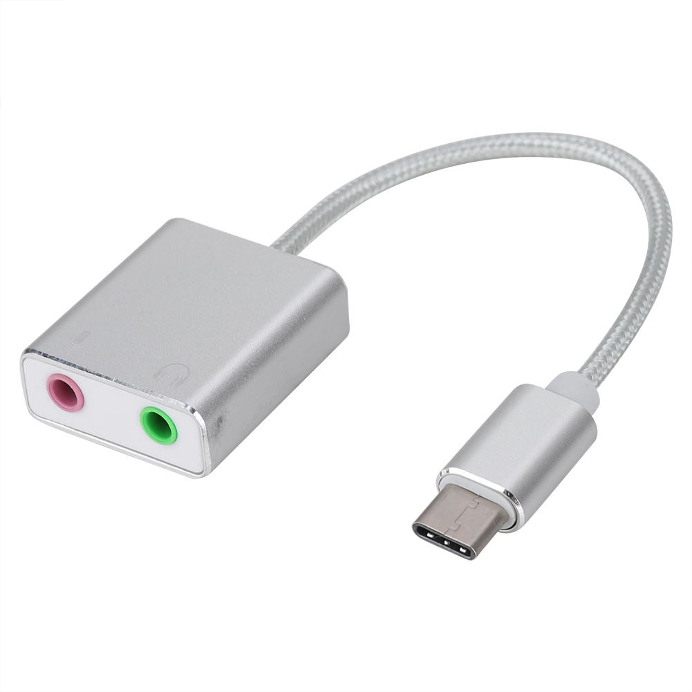 Externe Stereo-soundkarte Aus Aluminiumlegierung (typ C), 3,5-mm-audioadapter Ez1247