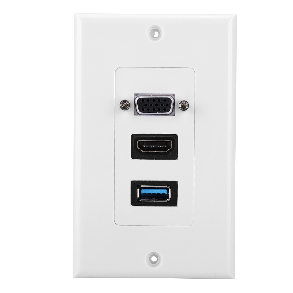 Wandadapter Für Bedienfeld Mit Vga-, Hdmi- Und 3-port-usb-3.0-buchse (usa).