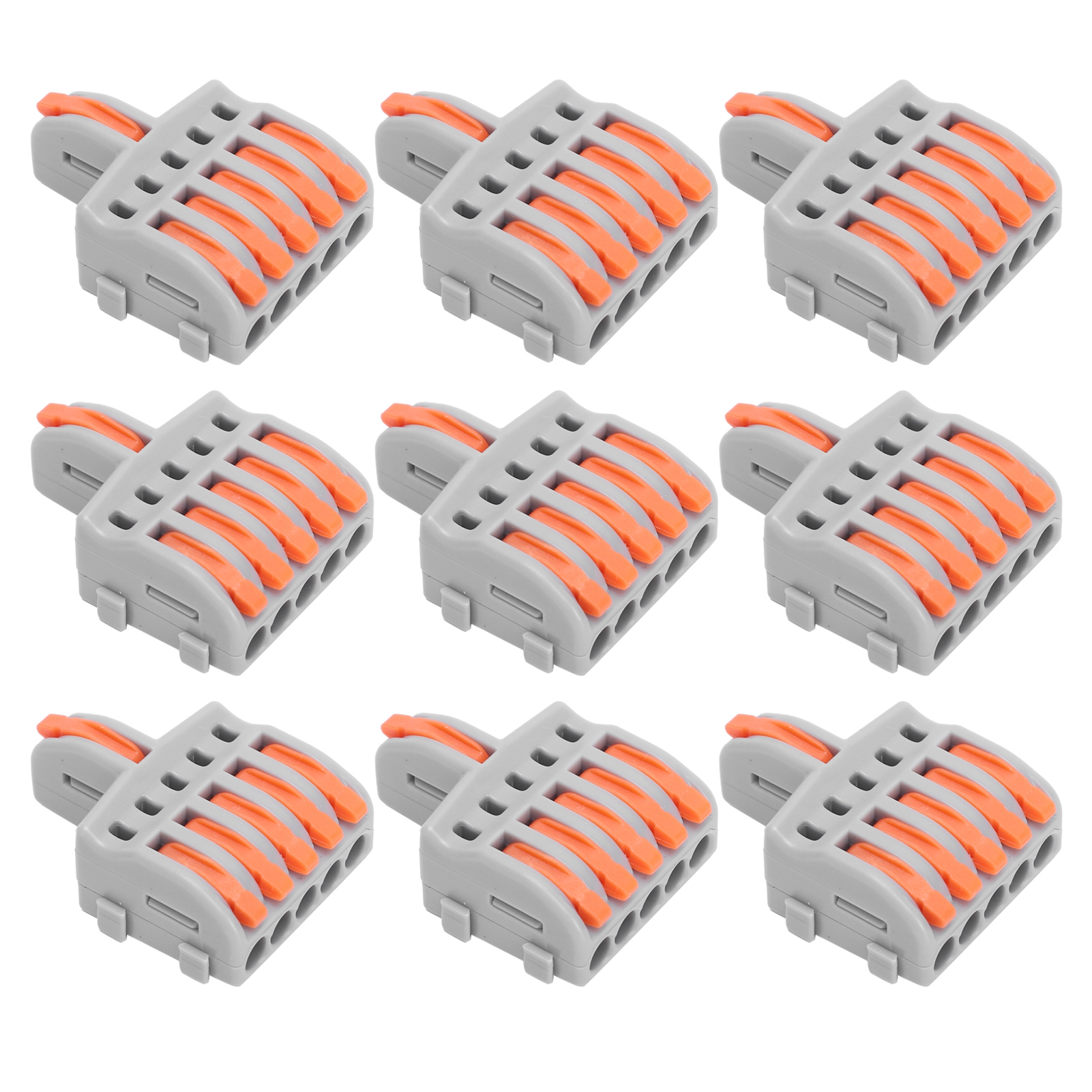 20 Spl-schnellverbinder, 1 Eingang, 5 Ausgänge, Druckknopf-splitter, Kupferdrahtklemmen Und Pc (orange)