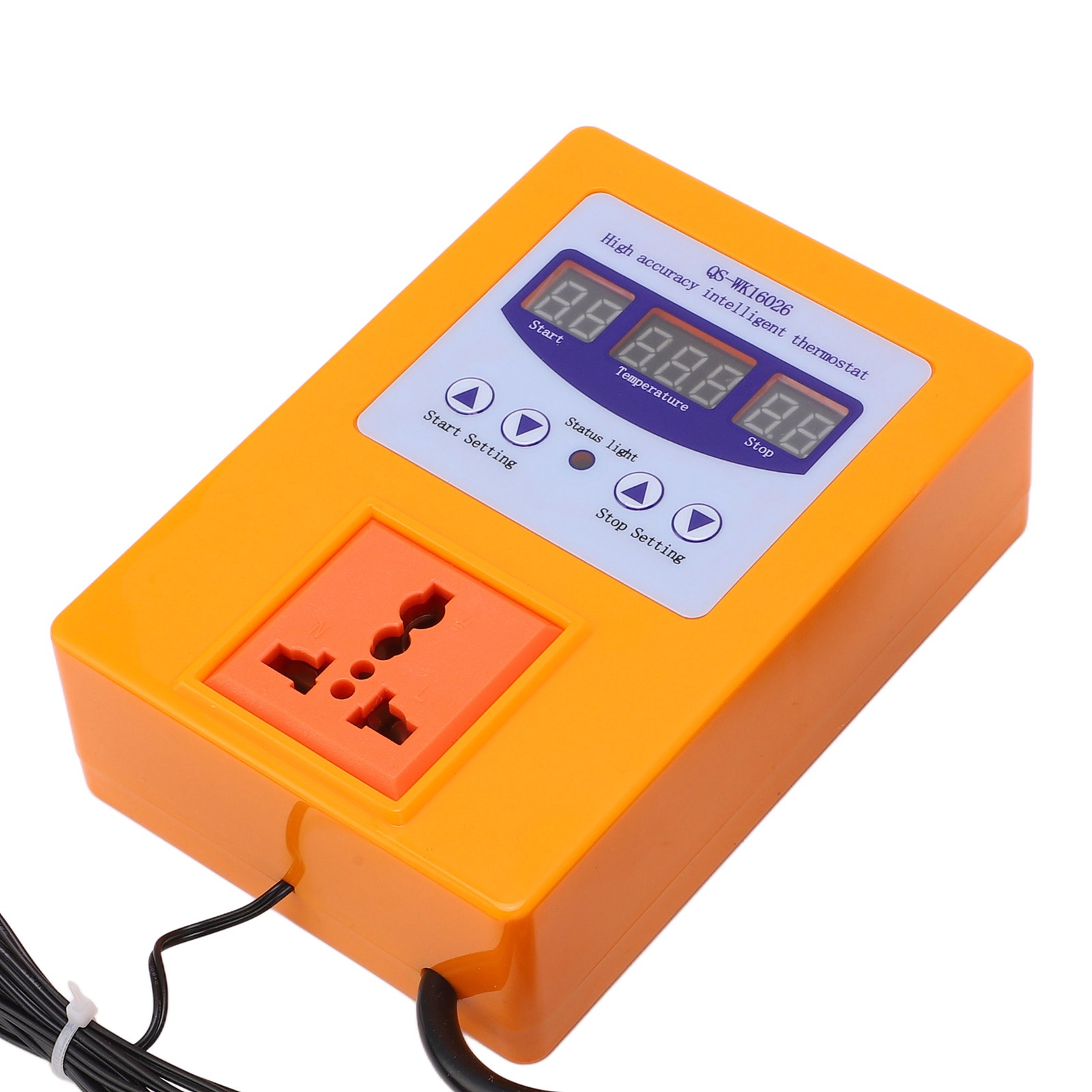Intelligenter Automatischer Temperaturregler, Präziser Digitaler Thermostat, Weitbereichsnetzteil, 110–240 V Wechselstrom, Eu-stecker, Orange