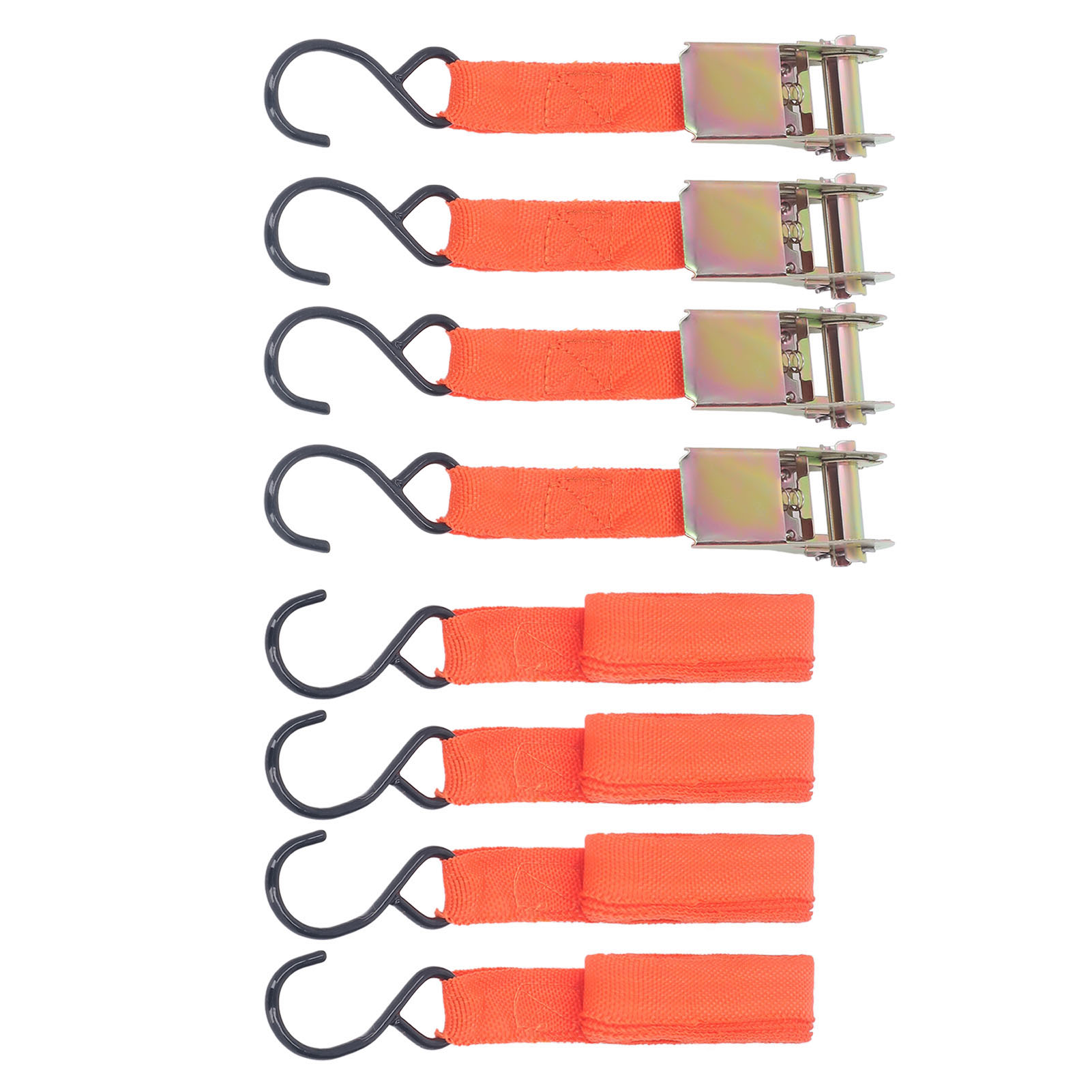 Set Mit 4 Ratschengurten Für Motorrad Und Auto, Schnalle, Länge 38 Cm (15 Zoll), Breite 25 Mm, Orange