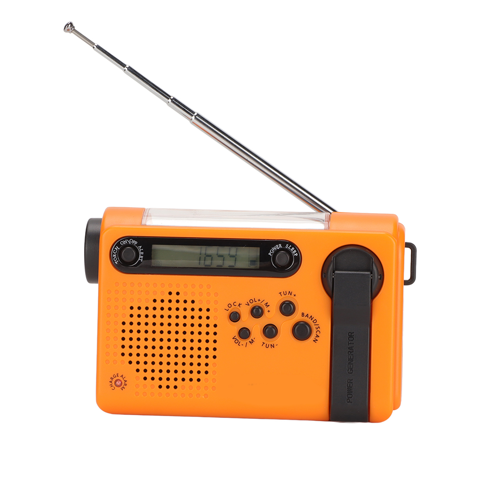 Tragbares Notfallradio Mit Sos-alarm, Großem Speicher, Fm, Am, Kw, Solarladung, Orangefarbenes Radio