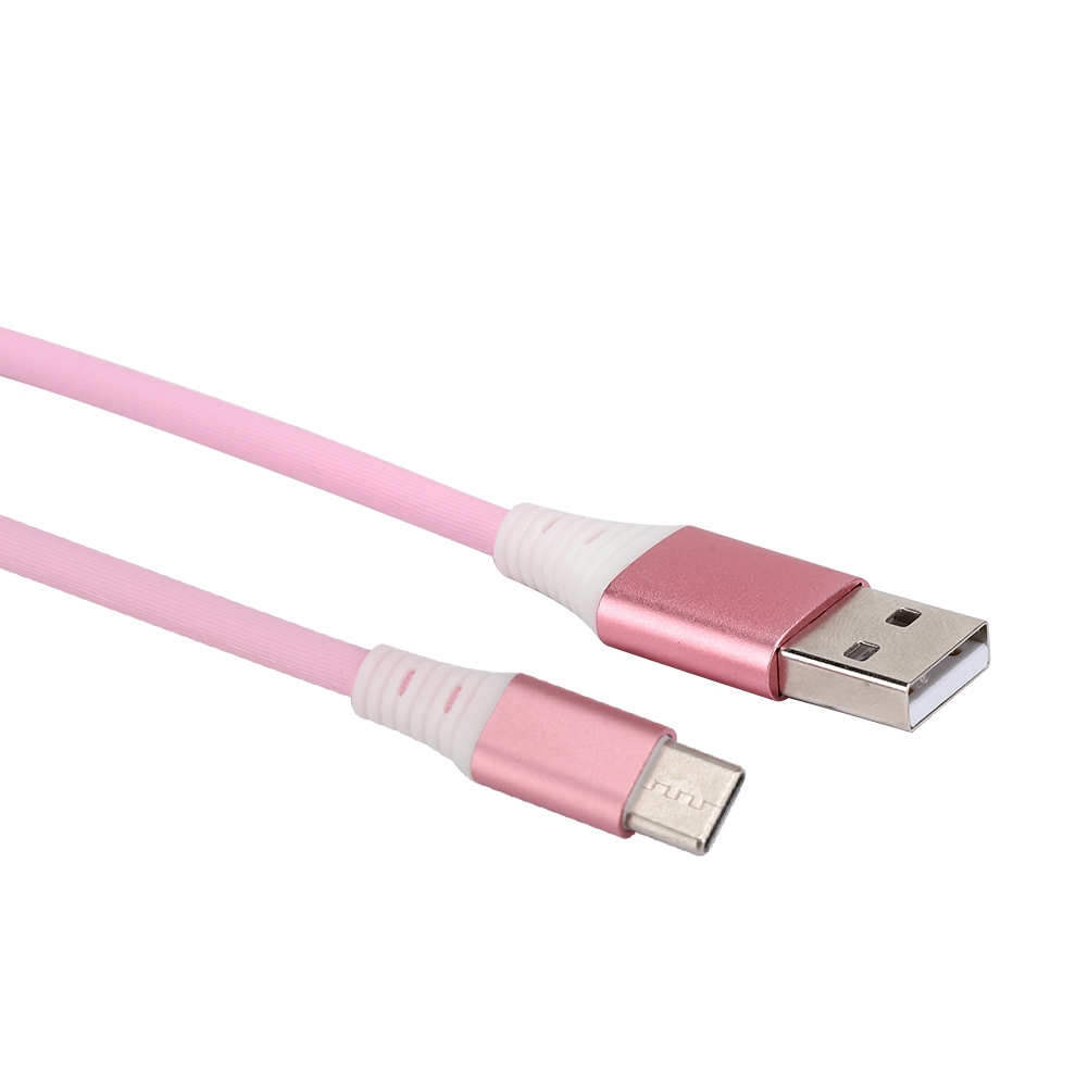 Tpe-datenkabel Aus Aluminiumlegierung Mit Led-beleuchtung Für Handys Mit Typ-e/c-schnittstelle (rosa)