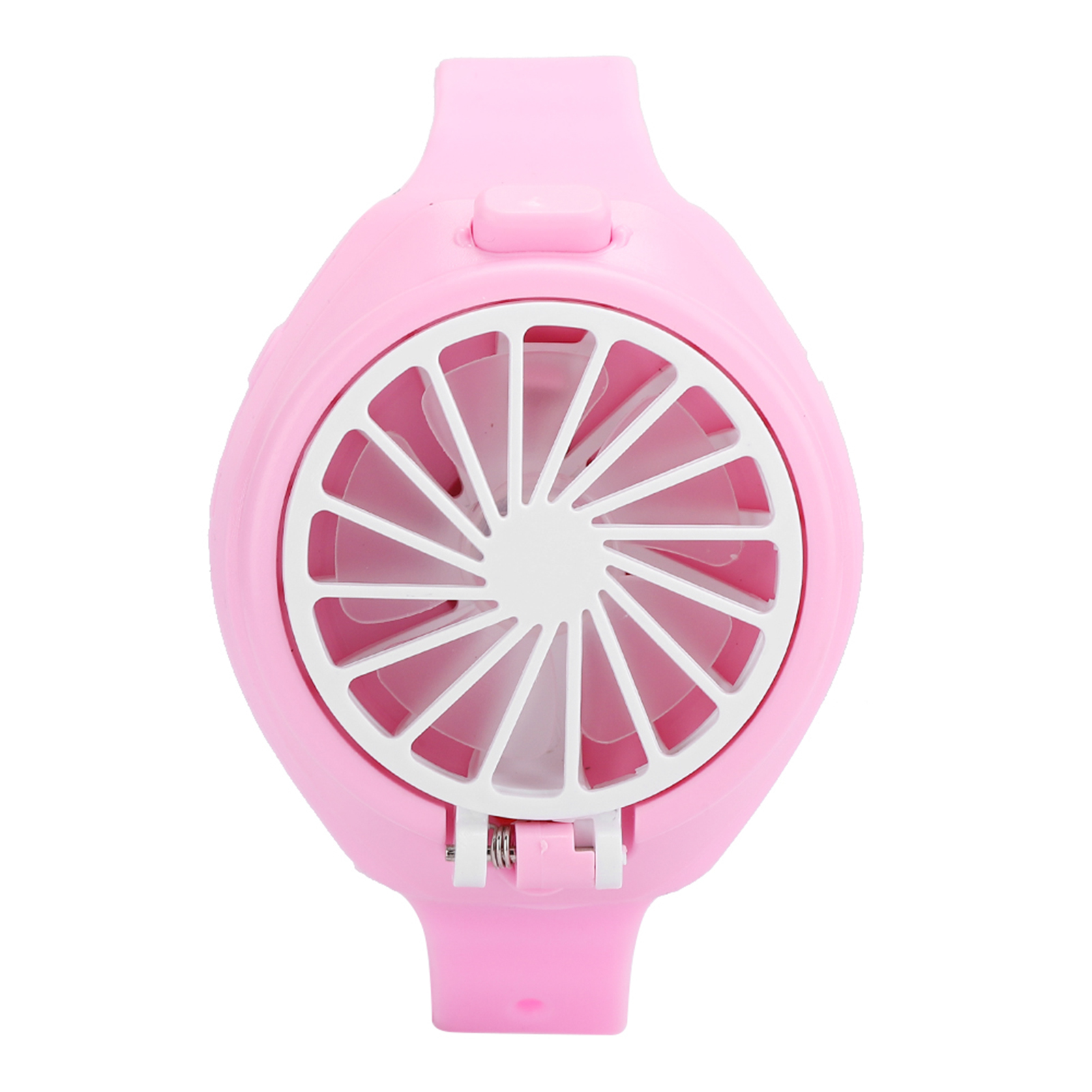 Tragbarer Und Wiederaufladbarer Usb-uhrenventilator, Kleine Größe, Eingebauter Akku, Mini, Universell, Ideal Für Den Sommer (rosa)