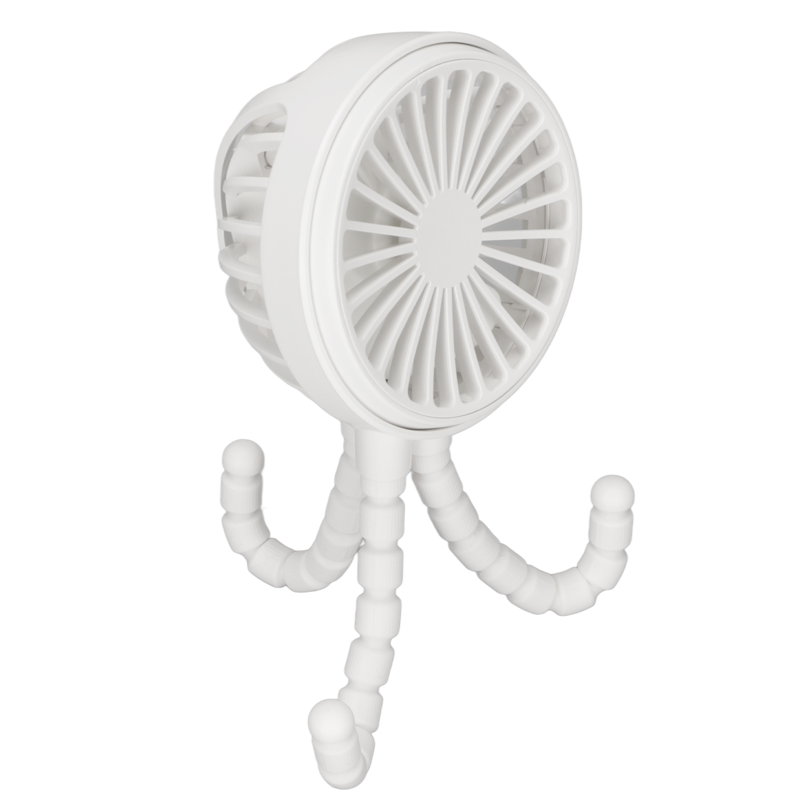 Mini-tragbarer Ventilator Mit 3 Geschwindigkeitsstufen, 360°-drehung, Wiederaufladbar, Mit Flexiblem Stativ, Ideal Für Büro, Schlafzimmer Und Camping (weiß).