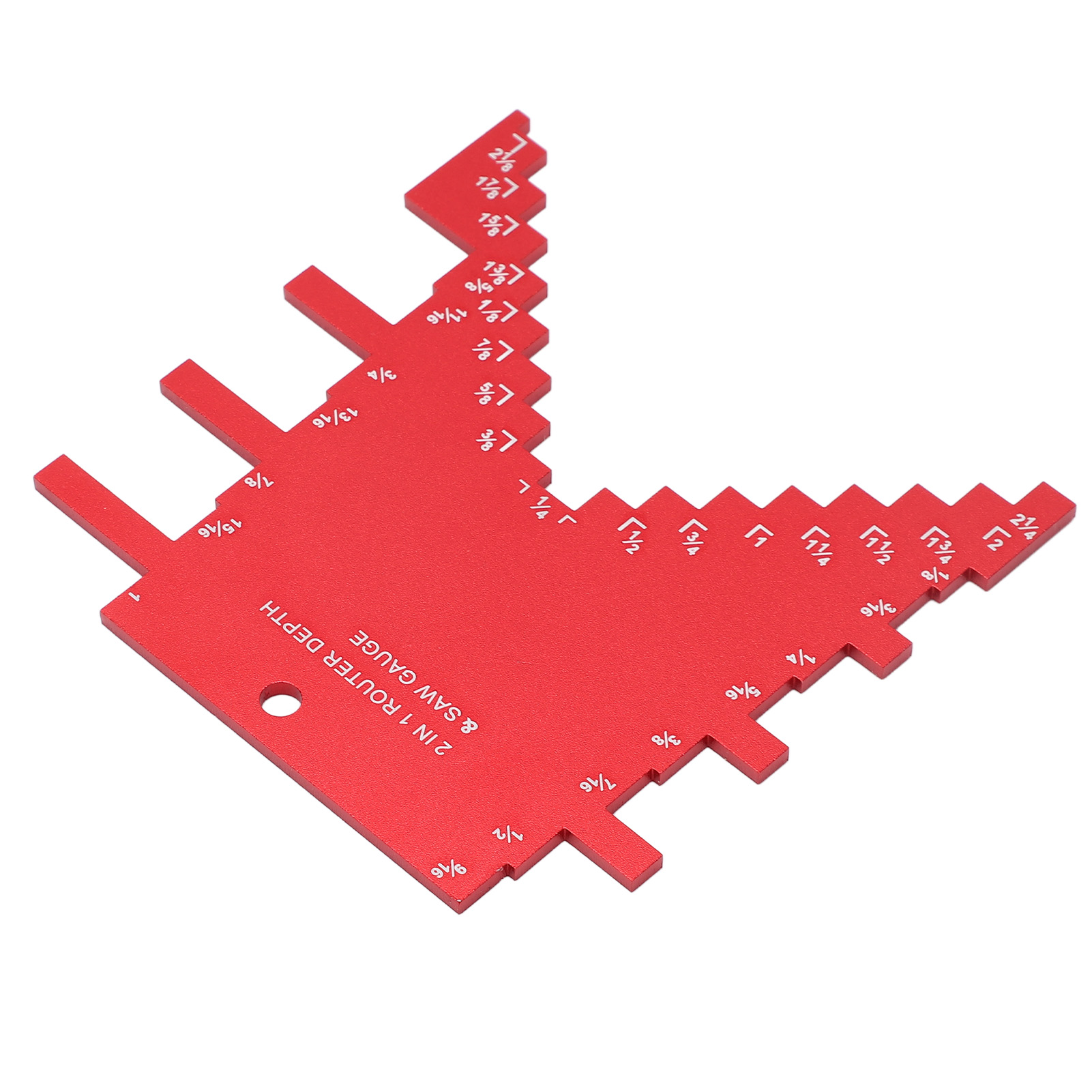 2-in-1 Tiefenanschlag Aus Aluminiumlegierung Mit Präzisen Lasermarkierungen Für Kreissäge Und Oberfräse (rot)