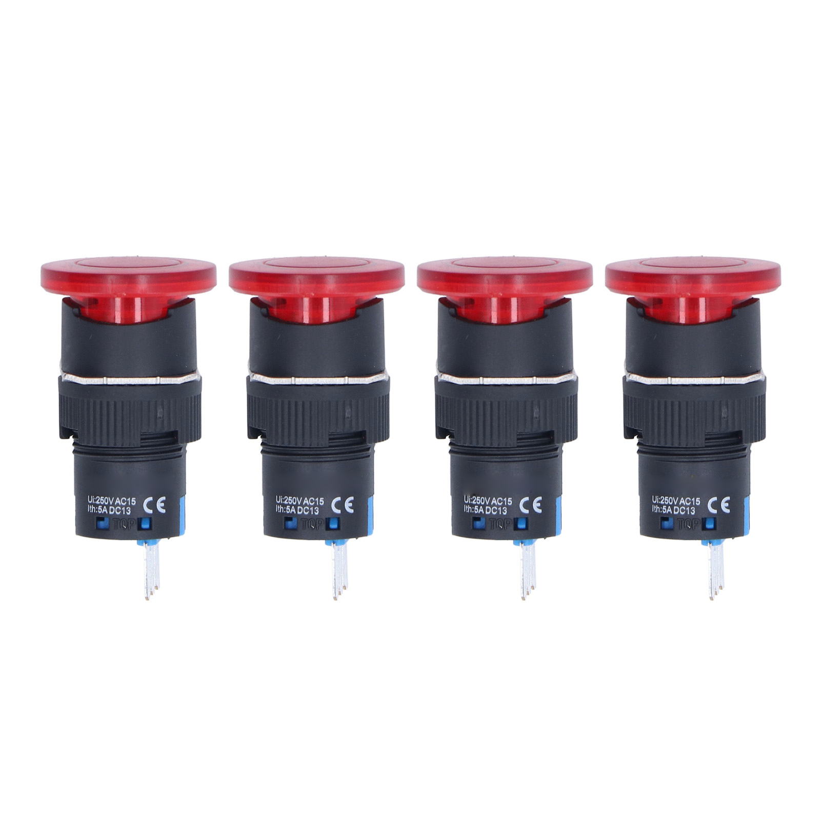 Berm 25 Stück Selbstverriegelnde Pilzkopf-drucktaster, 3 Pins, 16 Mm Montagebohrung (bemla1611msr Rot)