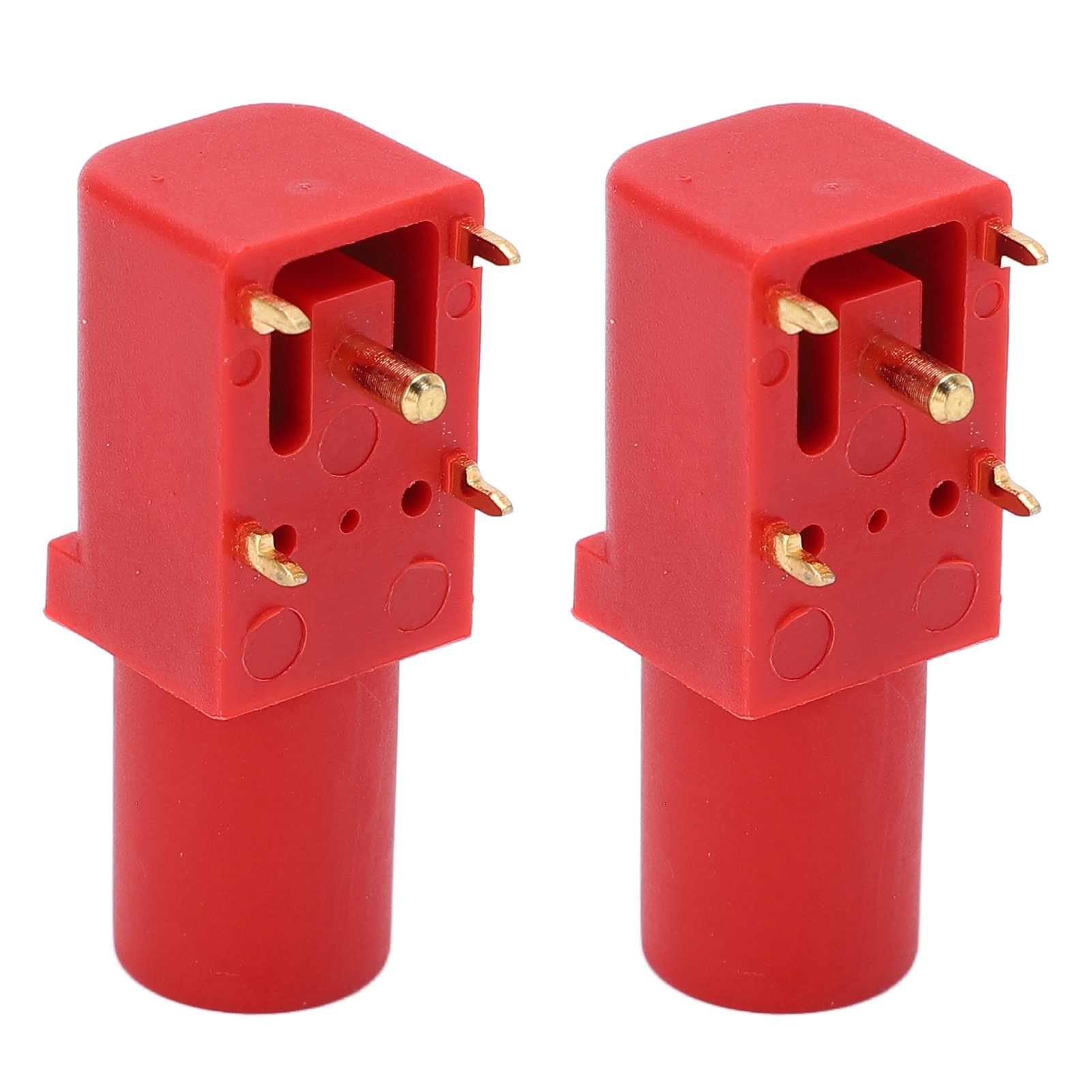 Set Aus 2 Verlöteten 4-mm-leiterplatten-einbaurahmen, Gute Elektrische Leitfähigkeit, Sicherheits-bananenstecker Für Multimeter Und Spannungsprüfung, Rot