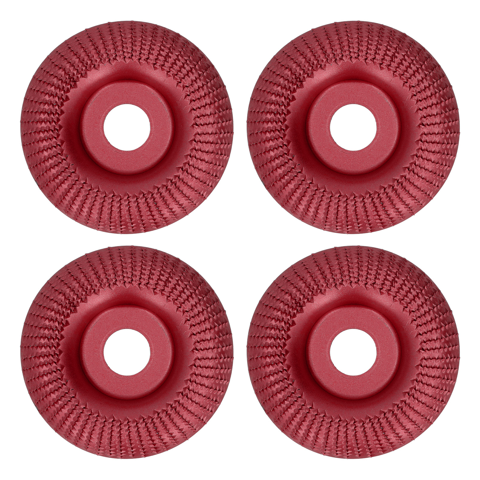 Set Aus 4 16-mm-edelstahlschleifscheiben In Burgunderrot Zum Schnellen Formen, Schleifen, Polieren Und Polieren.