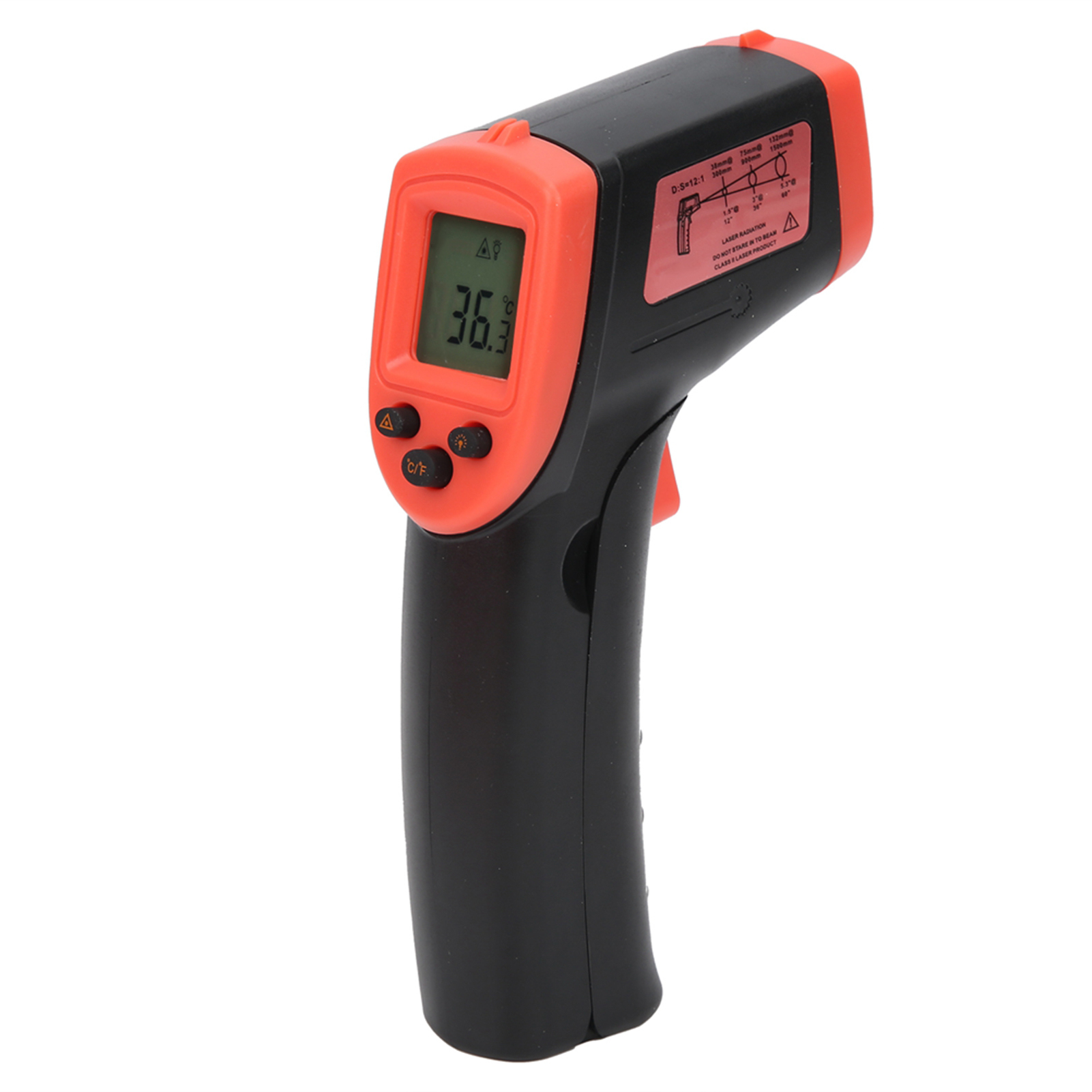 Hw600 Berührungsloses Thermometer, Lcd-bildschirm, Infrarot, Digital, Temperaturmessung (rot)