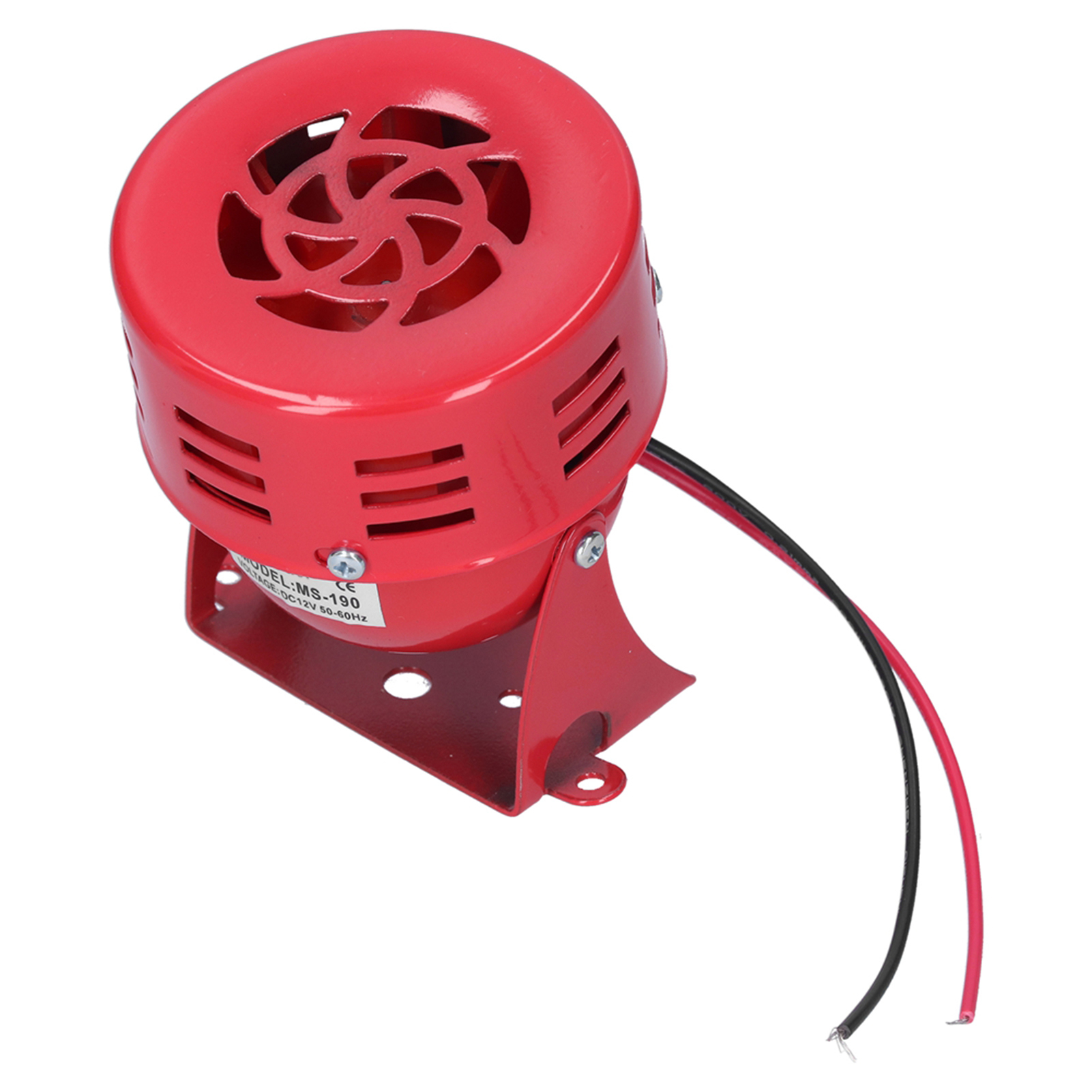 Berm Mini-elektro-alarmsirene, Rotes Edelstahlgehäuse, 114 Db, 12 V Dc, Ms-190